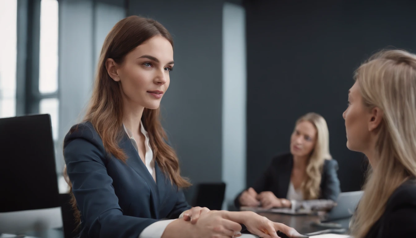 a girl discussing Bitcoin investments with a group of investors, detailed financial charts and graphs, hands exchanging money and Bitcoins, a futuristic and high-tech office environment, professional and confident appearance, digital currency transactions, successful trade deals, intimate conversations in a luxurious meeting room, strategic discussions about Bitcoin market trends, real-time trading screens, vibrant and energetic atmosphere, intense focus and determination, cutting-edge technology and advanced trading platforms, innovative and forward-thinking mindset, sleek and modern office furniture, sharp and sophisticated style, strategic collaborations, disruptive and revolutionary ideas, dominant presence in the cryptocurrency market, sleek and modern office design, alluring and captivating atmosphere, beacon of success in the Bitcoin industry, groundbreaking and visionary approach, boundless opportunities and potential. (best quality,ultra-detailed,professional,realistic:1.37), HDR,studio lighting,vivid colors