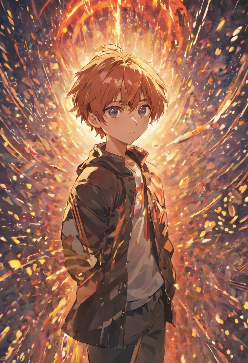 Menino anime jovem com cabelo, longo, loira