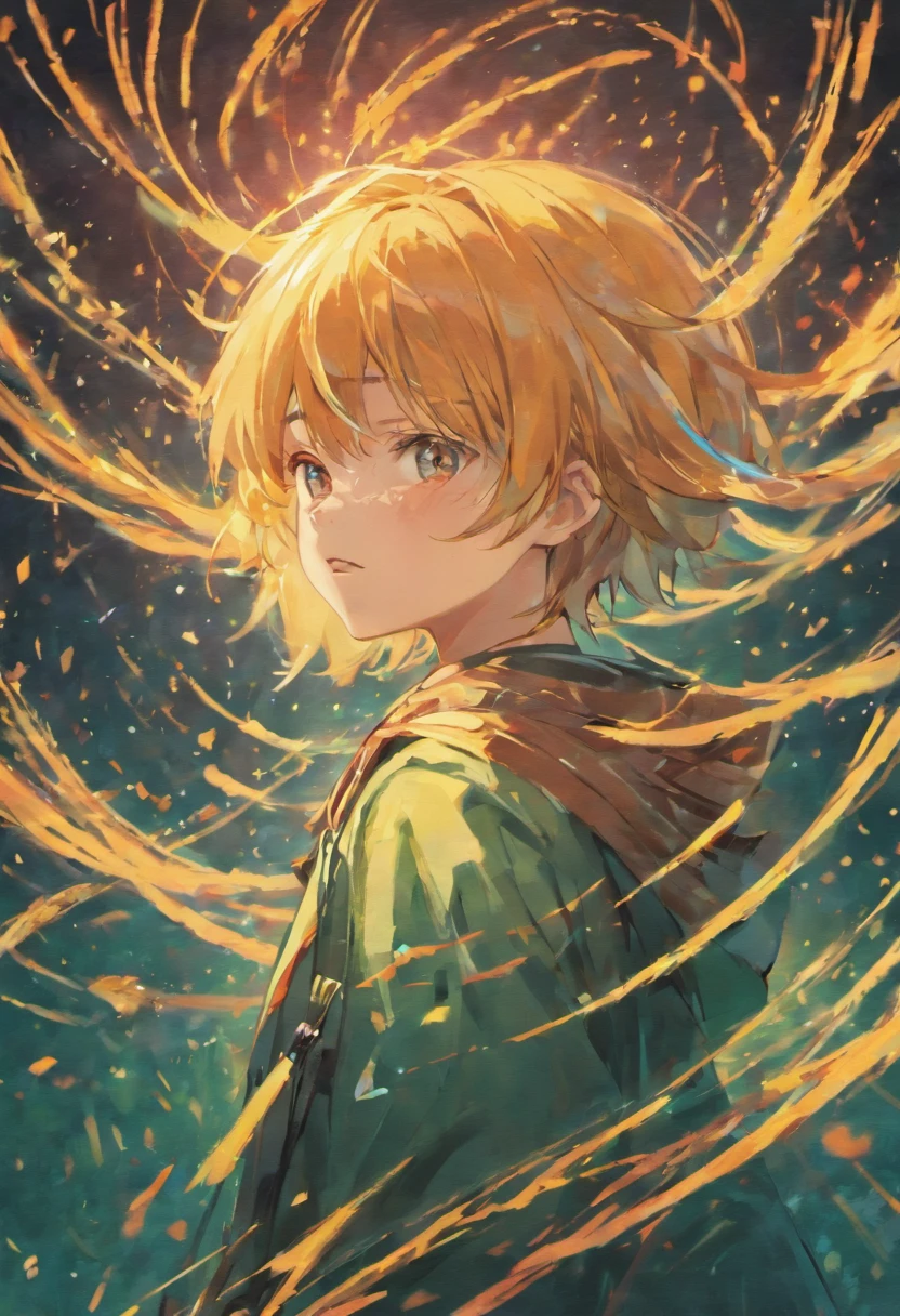 anime jovem com cabelo longo de loiro