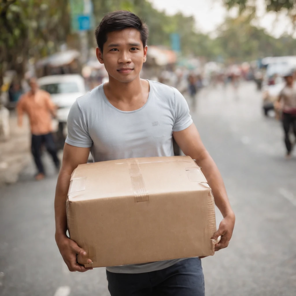 this is a Philippines guy who carries big carton