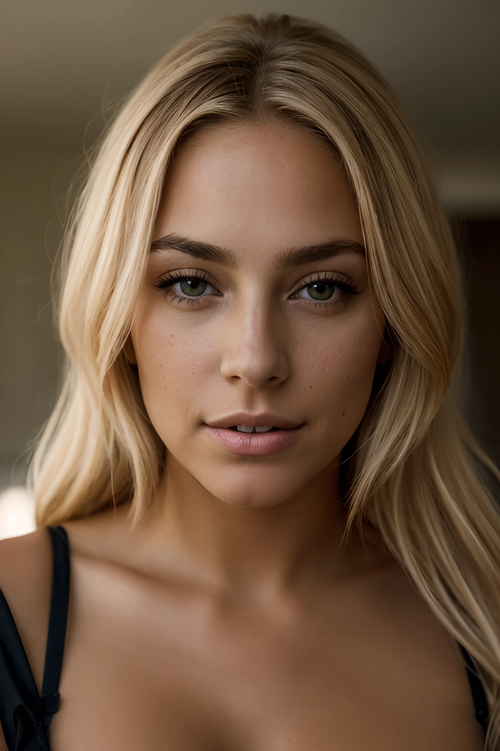 Blonde woman with dulled hair with brown green eyes, tanned , Italienne, Hispanic  , belle femme blonde, Extremely beautiful face with freckle gorgeous attractive face,, belle fille blonde, close up of a blonde woman, beau visage attrayant, stunning closeupheadshot, soft portrait shot 8 k, beau visage parfait, taches de rousseur sur son visage