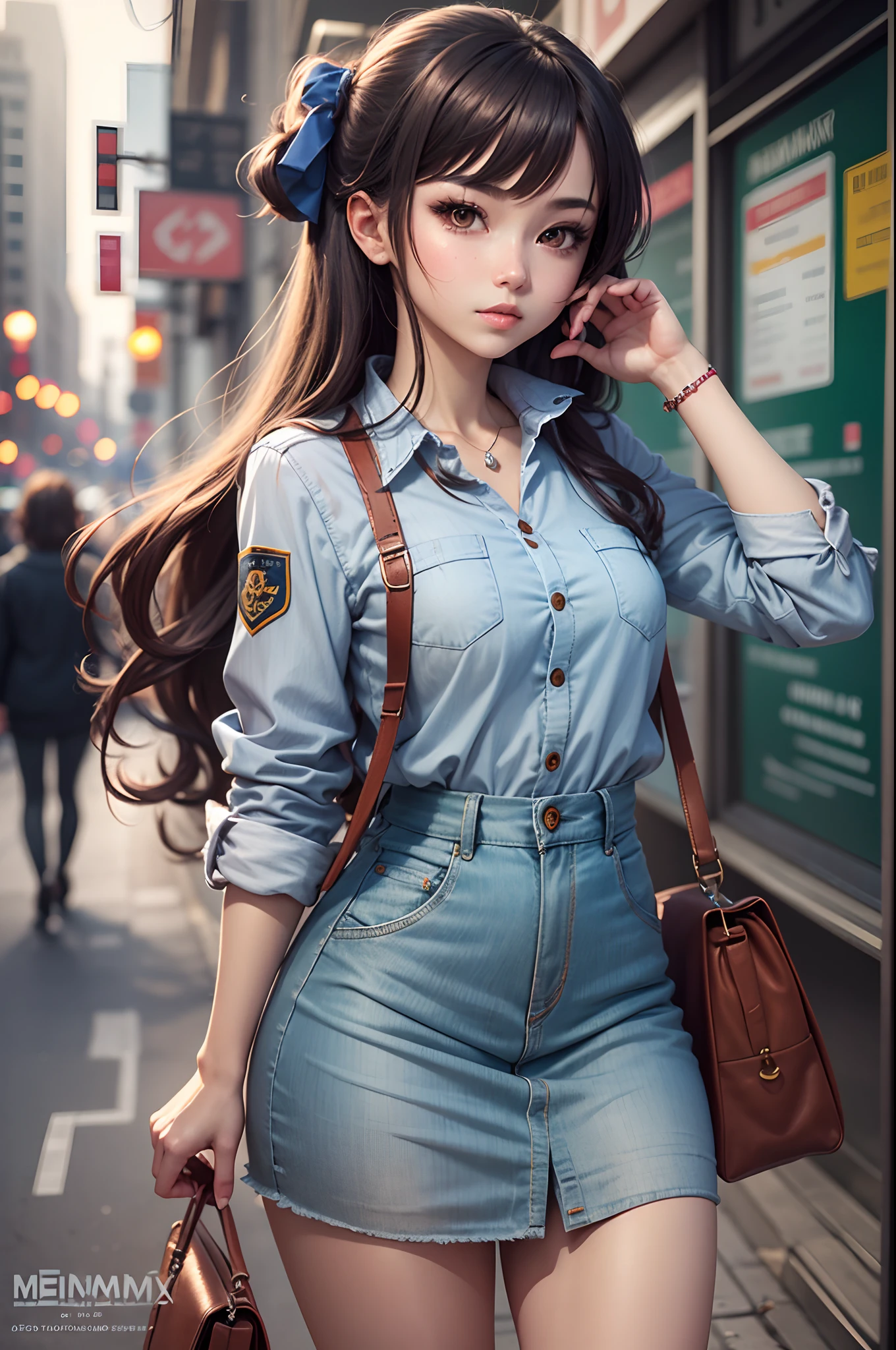 anime style of a beautiful girl wearing a casual uniform --auto --s2