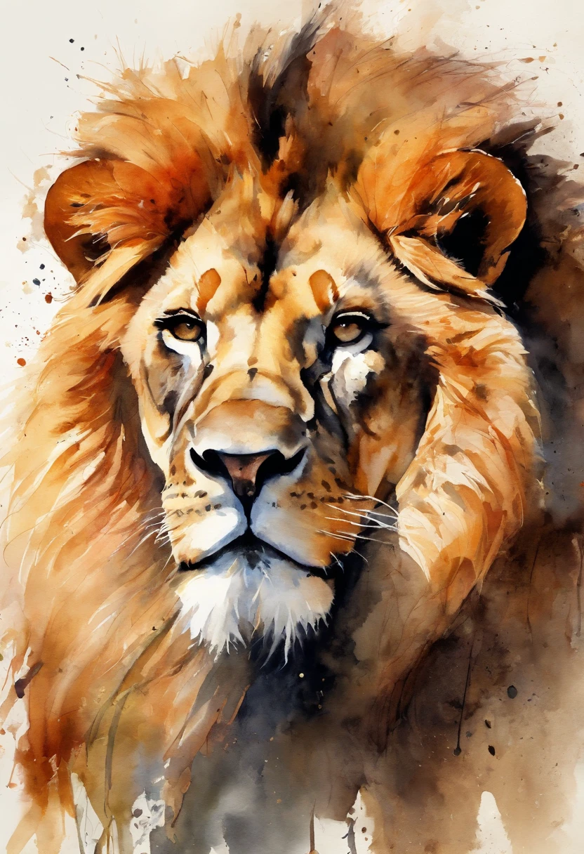 ((premier quality))、((Masterpiece))、((Full body photo of a male lion))、((Very simple background))、(Conception des personnages du jeu)