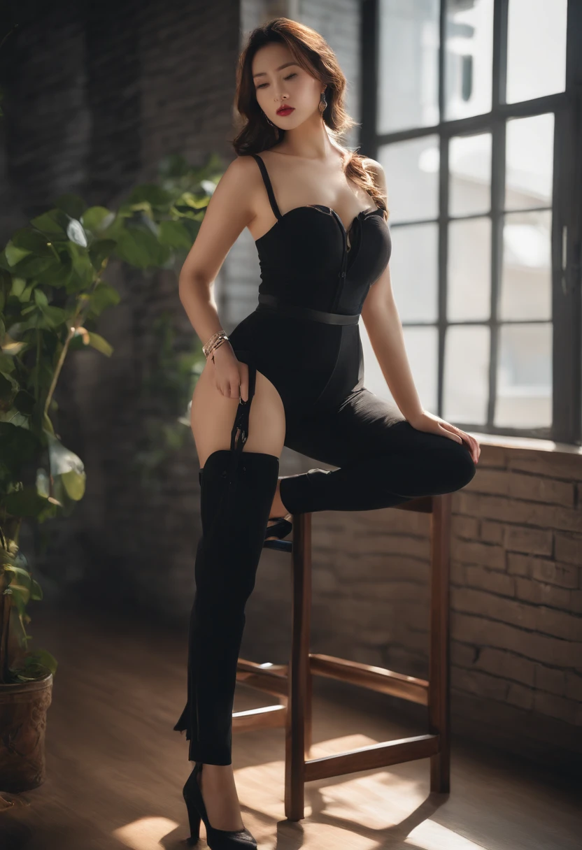 masterpiece、top-quality、The ultra -The high-definition、、colourfull、flat-colors、depth of fields、lens flare 1 girl、、Brown hair、watching at viewers a belt black suspenders Social OL ample bosom Face sitting
Waiting to start Armpit sweat perspiring Side of both hands huge-breasted walls: Black Suit Black pants, Black jacket