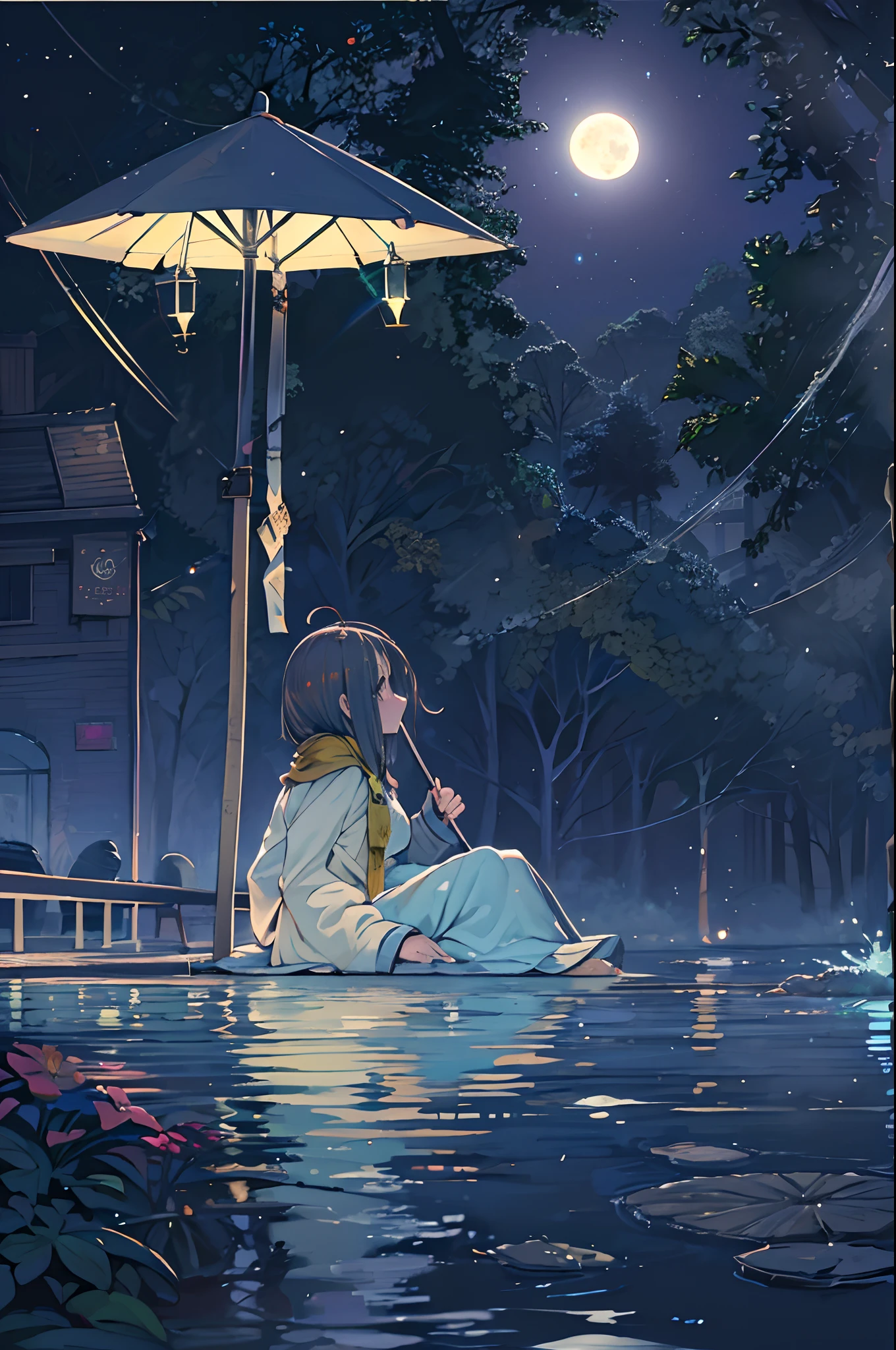 Girl on the water、Under the full moon、Night