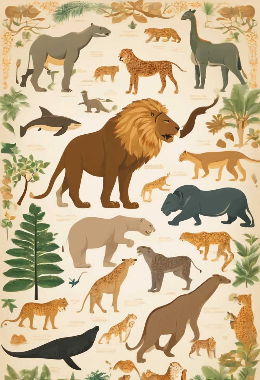 titles:"The Tree of Life"
depiction:
My work is called"The Tree of Life",With a huge tree as the center,It symbolizes the development of earth's civilization and the diversity of life。The leaves are made up of a variety of living and extinct animals,Visualize the living animals on the right half and the extinct animals on the left。
This huge tree comes to life,The trunk is thick,The branches extend upwards,Extend the branches。Leaves are the focus of the work,Each leaf is drawn in a different animal form,It represents the rich and diverse variety of life on Earth。
On the right half,We can see some existing animal figures。The elegant giraffe stretches its neck to eat,Symbolizes grace and power in nature。Agile cheetah running across the steppe,Demonstrate speed and keen perception。Intelligent orangutans demonstrate intelligence and social skills。Other living animals such as elephants、the Lion、Pandas and others are also brought to life。
And on the left half,We see some images of animals that have become extinct。Giant mammoths and saber-toothed tigers represent ancient times during the Ice Age。Pterodactyls soar in the sky,Represents the splendor of the age of dinosaurs。Other extinct animals such as ancient sharks、Pterodactyls and others also show their unique appearance and characteristics。
The work combines living and extinct animal figures,Remind viewers of the importance of biodiversity。The image of extinct animals on the left is a warning about the impact of human activities on the Earth's ecosystem,We call on everyone to protect the planet's biodiversity,Avoid the extinction of more precious species。
The overall color use is dominated by natural tones,Dark green and brown represent the power of life and land,The image of extinct animals uses deeper colors,to highlight their history and preciousness。