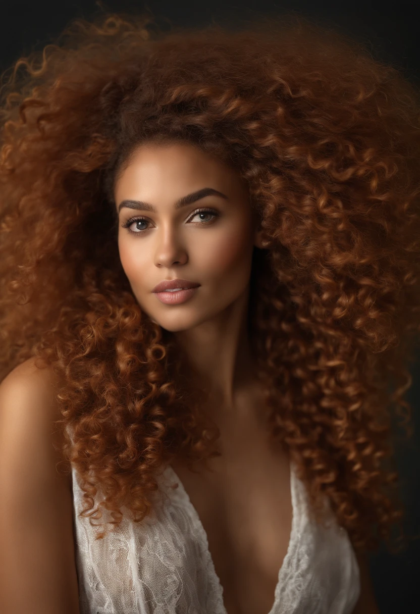 "Ultra-realistic image of a beautiful 18-year-old Afro-Latin girl,Caramel peel, corps parfait, Prendre un selfie dans son bureau avec son iPhone 14, maigre, taille ultra-fine, cheveux rouge, Curly and curly hair karibean , piercing green eyes.hyper-realistic,anatomie correcte,Facial features are carefully represented,Boucles gratuites, curly red hair, (cour, curly red hair), Long curly wild red hair, cheveux multiversaux, cour, curly red hair, curly red hair, Boucles, wavy hair spread out, Boucles baroques, Boucles, Curly,Texture des cheveux, Curly bang