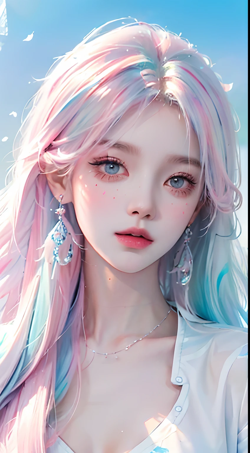 best qualtiy,tmasterpiece,超高分辨率,(Fidelity:1.4),(Ultra photo realsisim), (A high resolution), (8K),((1girll)),(Fluorescent color:1.4),(semi transparent:1.4),(retro filters:1.4),(fanciful:1.4),Candy World Disneyland,Ethereal soft fluffy soft soft soft landscape,Forest snowman,Pastel pink sky,Green and blue luster,Ethereal light pastels, Whimsical brilliance,Rainbow star diamond sparkling gemstone,The background is super realistic、ultra-quality cinematic lighting,huge detail,full HD painting,The painting is well lit,