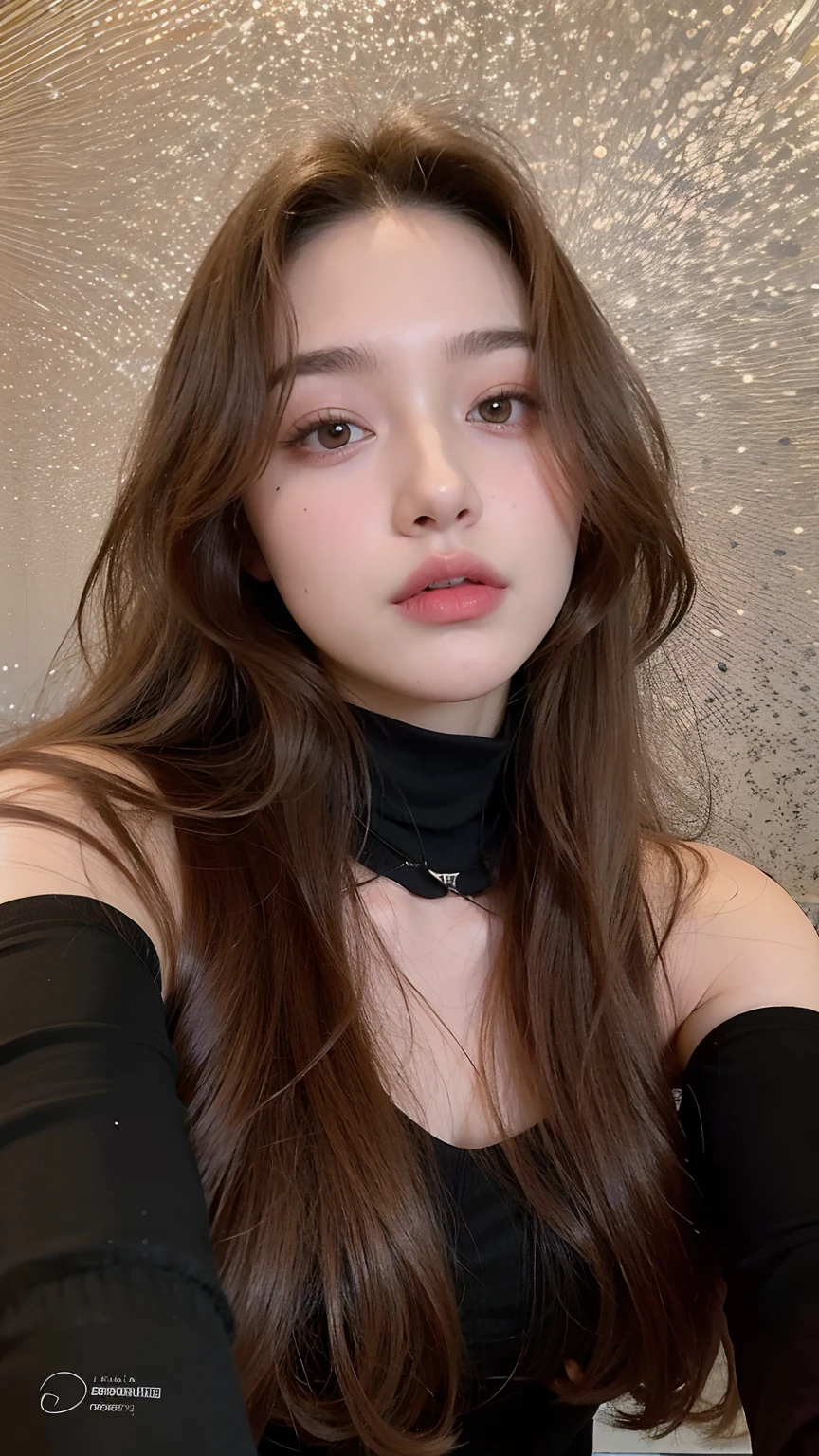 a RAW Photo of girl, (masterpiece:1.1), best quality, ultra high res, high detailed, (photorealistic:1.4), sharp, focus, face detail, (eyebrow piercing:1.1), detailed eyes, detailed face, 1girl, off-shoulder white shirt, black tight skirt, black choker, (faded ash gray hair:1.2), (huge breasts:1.1), looking at viewer, closeup