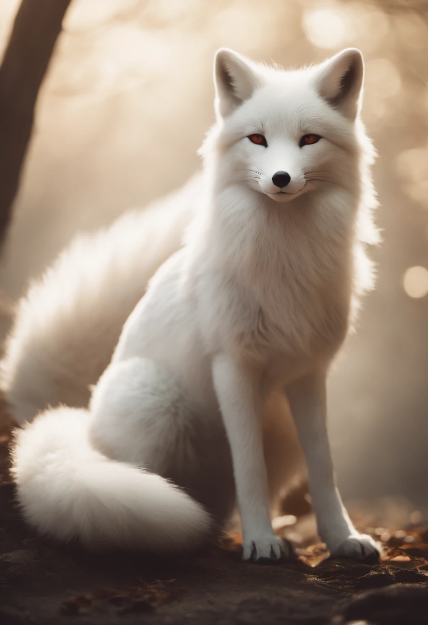 kitsune three - tailed fox, three - tailed fox, White-haired fox, ethereal fox, white fox anime, Nine tails, fantasy fox love, Kitsune, White fox