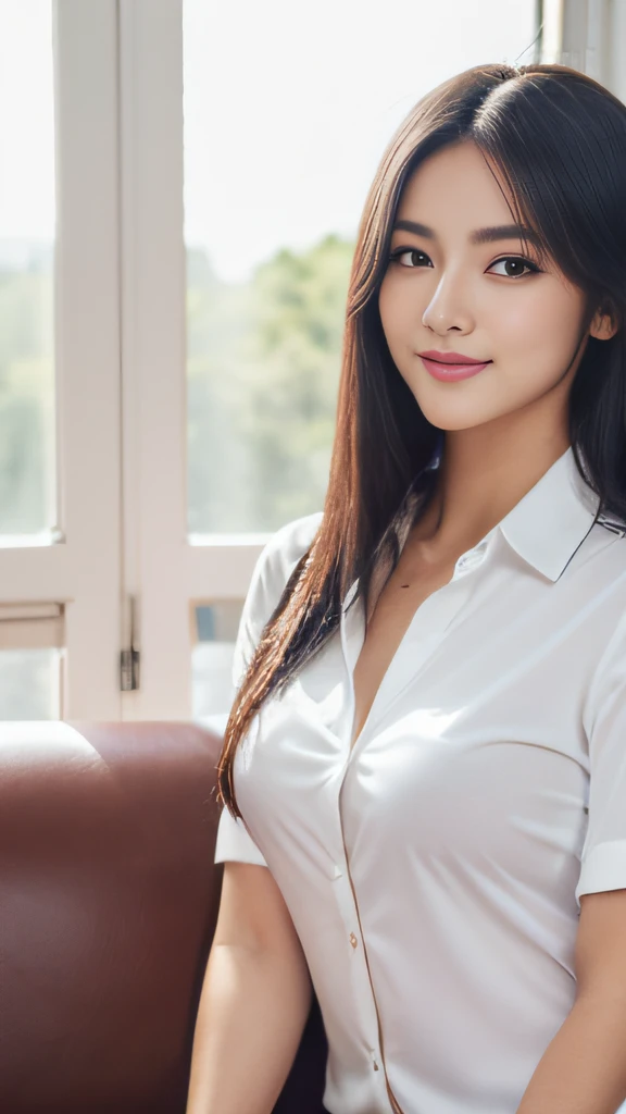 1girl, 18 years old, mix4, (8k, RAW photo, best quality, masterpiece: 1.2), (realistic, photorealistic :1.37), cute, best illustration, extremely delicate beauty, floating, high resolution, close-up portrait, full body, delicate facial features, perfect face, 1girl, ((long black hair: 1.2)), sitting, ((red skirt)), full body, interior, light smile, sexy, bookshelf as background