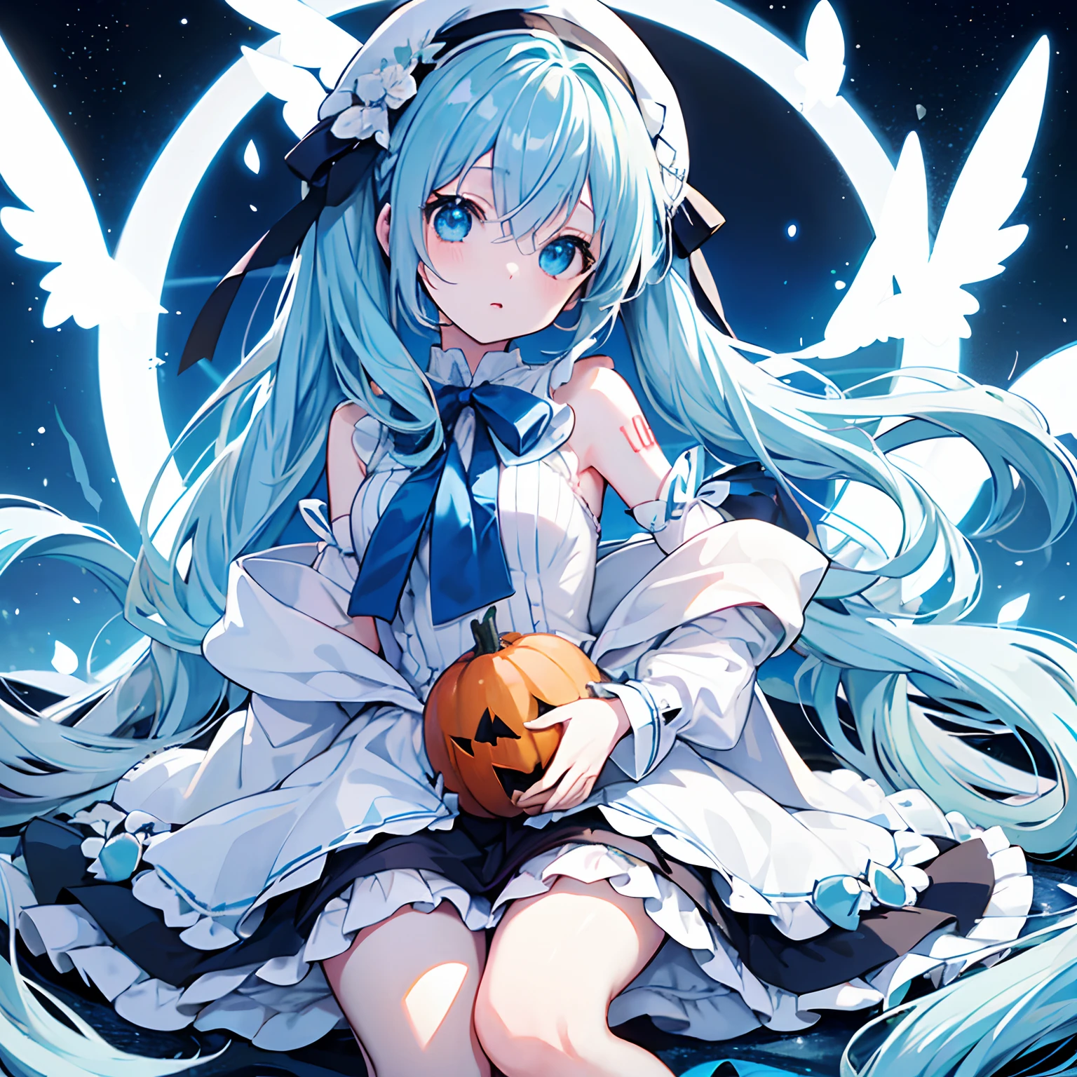 best quality, masterpiece, highres, detailed, digital artwork, <lora:Detail - add_detail:0.2>, 1girl, BansheeCh, ghost girl, horror \(theme\), <lyco:BansheeCh:1.0>, pale white skin, dress, jewelry, torn clothes, screaming, glowing,  sad,  graveyard, <lora:Character - CoralV4:0.6>, CoralVanguard, blue hair, blue eyes,