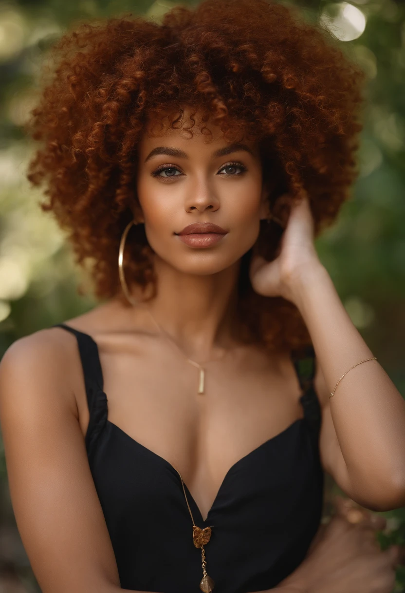 "Ultra-realistic image of a beautiful 22-year-old Afro-Latin girl,Caramel peel, corps parfait, Prendre un selfie dans son bureau avec son sony A7RV, maigre, taille ultra-fine, cheveux rouge, Curly and curly hair karibean , piercing green eyes.hyper-realistic，anatomie correcte，Facial features are carefully represented，Boucles gratuites, curly red hair, (cour, curly red hair), Long curly wild red hair, cheveux multiversaux, cour, curly red hair, curly red hair, Boucles, wavy hair spread out, Boucles baroques, Boucles, Curly,Texture des cheveux, Curly bang