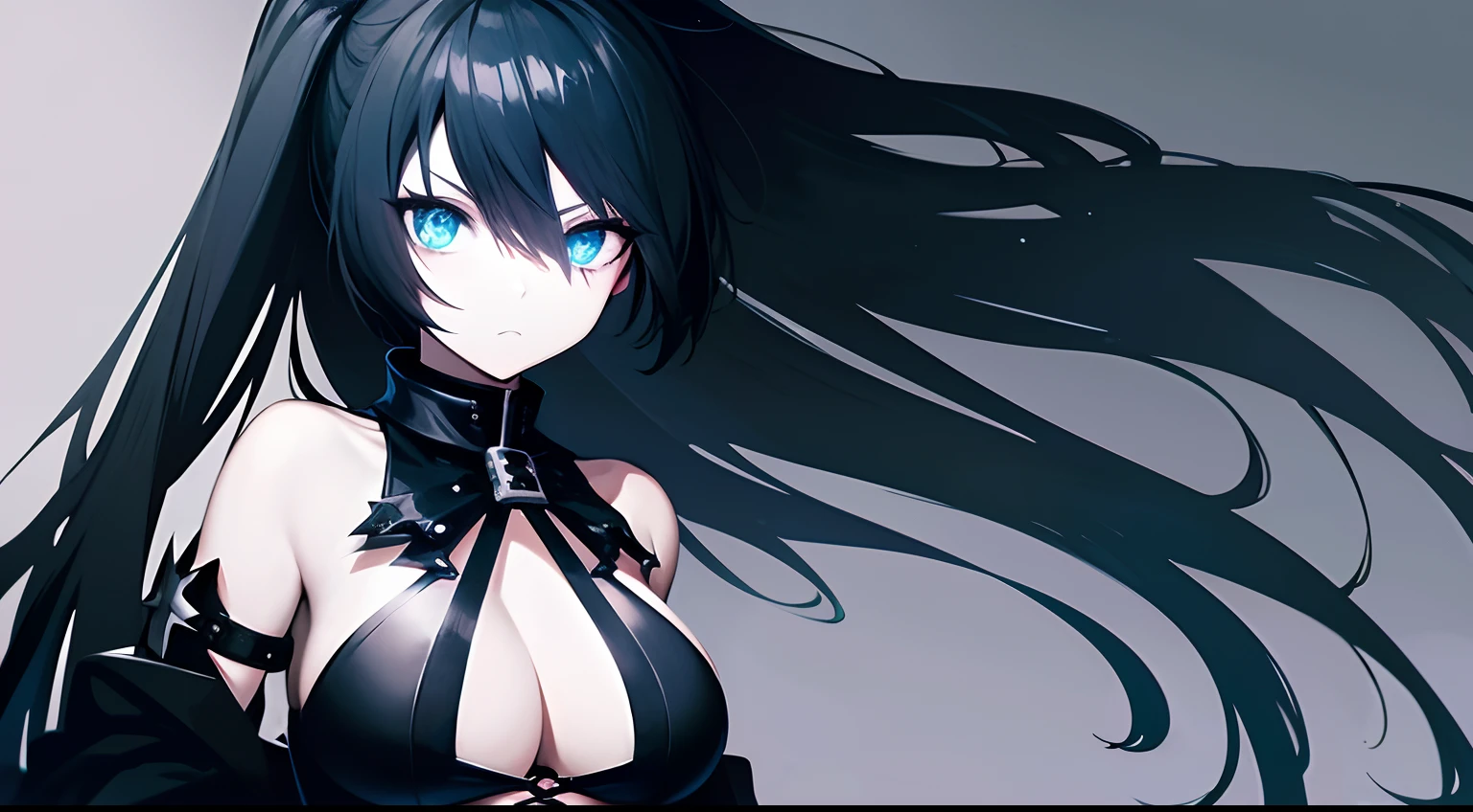 black rock shooter, anime girl, alto contraste e faixa, Dynamic Beautiful Detailed Eyes, and apocalyptic atmosphere, ilu drama estilo, de arte arrojado, cores fortes, Advanced Sharpening,