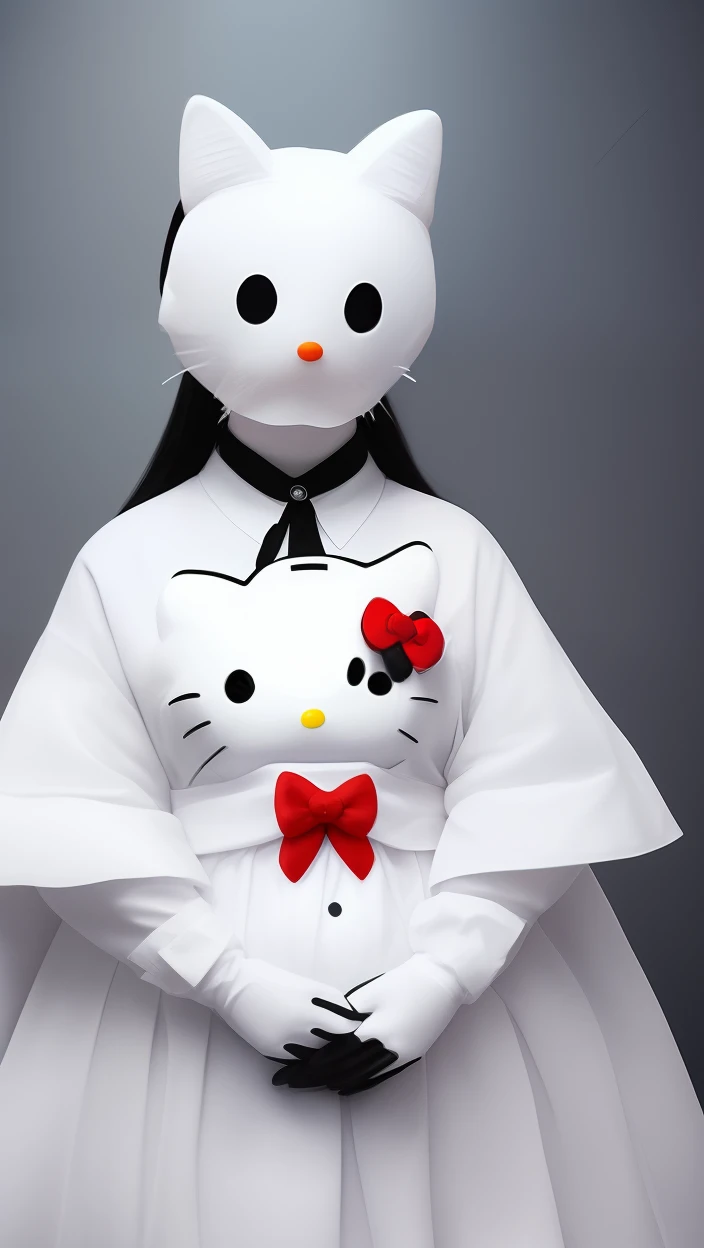 hello kitty dressed up as ghost face