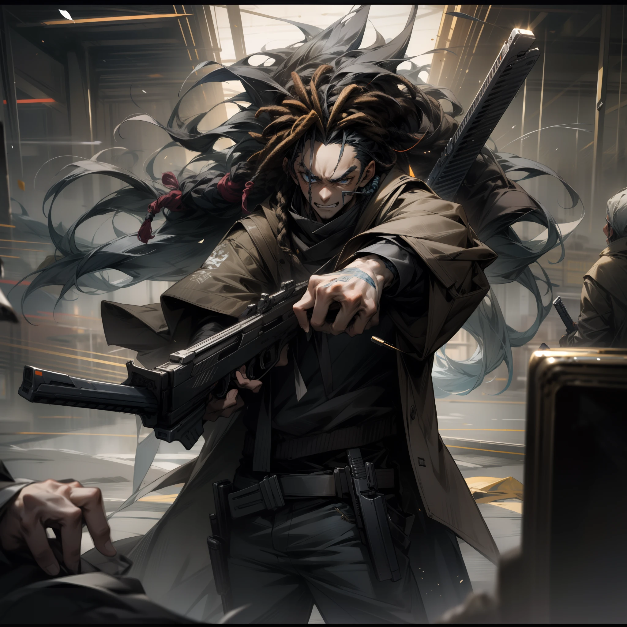 Guys with dreads, gang, guns