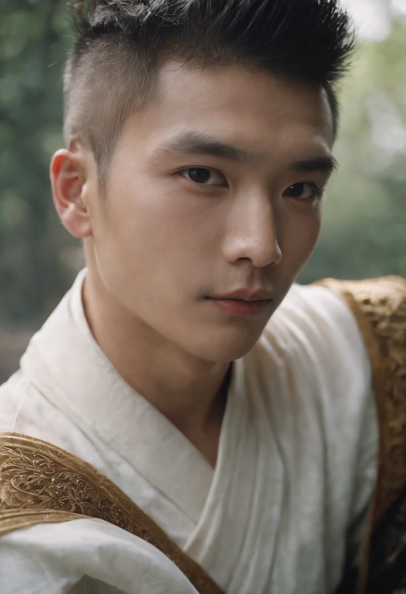 China-style,mistic,Daoism,metals,Machinary,Spell,20-year-old man,White face,Black gold style