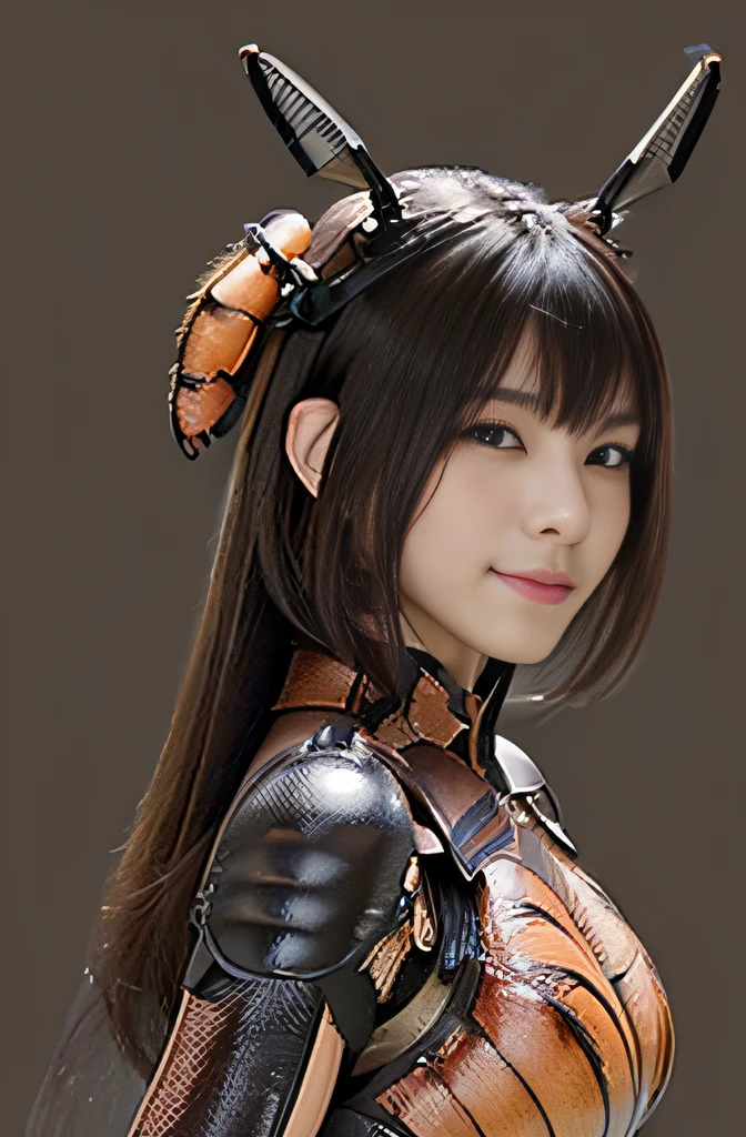 (high resolution,masterpiece,best quality,extremely detailed CG, anime, official art:1.4), realistic, photo, amazing fine details, all intricate, gloss and shiny,awesome many layers, 8k wall paper, 3d, sketch, kawaii, illustration,( solo:1.4), perfect female proportion,villainess, (fusion of dark brown cockroach and lady:1.4), (brown cockroach form lady:1.2), (brown cockroach lady:1.2), (fusion:1.2), (solo:1.4), (evil smile:1.2), muscular, abs, (cockroach brown exoskeleton bio insect suit:1.4), (cockroach brown exoskeleton bio insect armor:1.2), (brown transparency cockroach wing:1.4), (brown cockroach antennae:1.3),