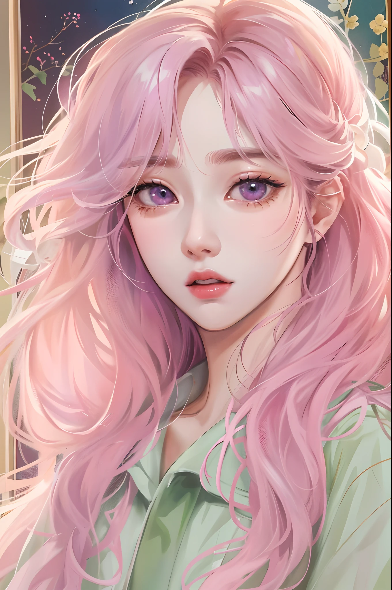 Absurdres, Masterpiece, Best quality, light colors, pastel colors, korean girl with Beautiful face , beautiful hair , a character from kdrama, anime eyes, semi casual clothes, masterpiece background, detailed background