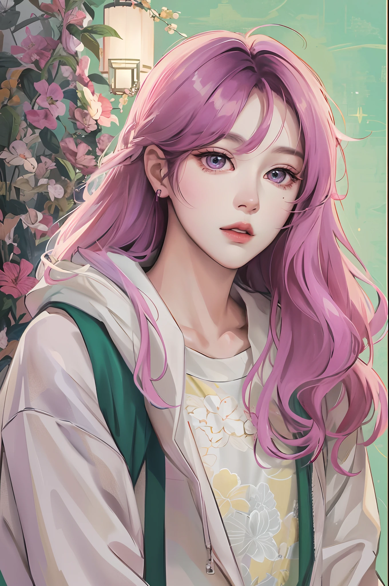 Absurdres, Masterpiece, Best quality, light colors, pastel colors, korean girl with Beautiful face , beautiful hair , a character from kdrama, anime eyes, semi casual clothes, masterpiece background, detailed background