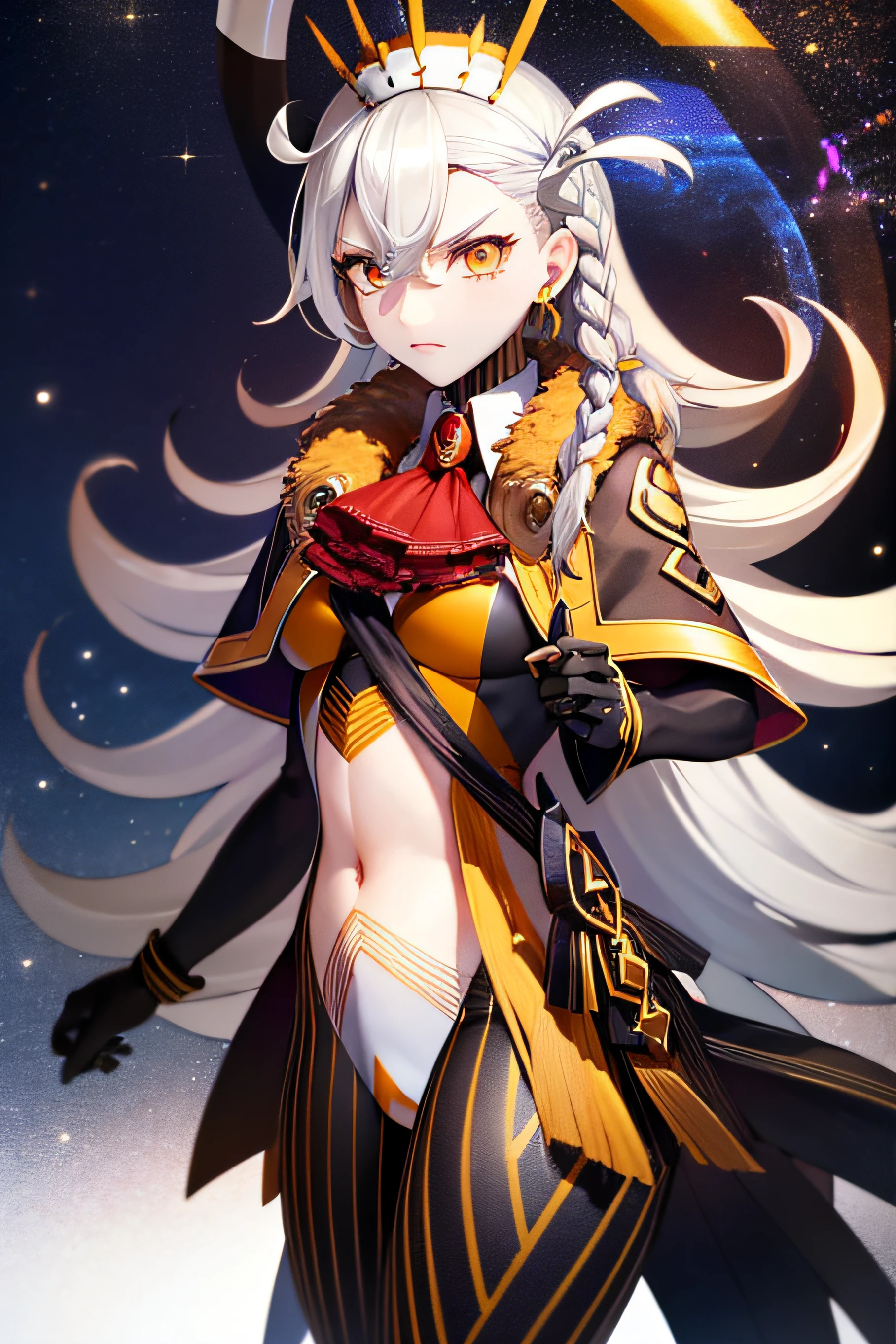 Olga Maria, FGO, Grande Ordem do Destino, Olga Marie Animusphere {{{{master part}}}}, {{{hiper detalhado}}}, {{{Altas}}}, {{boa anatomia}}, (((melhor qualidade))), ((um extremamente delicado e bonito)), {{um extremamente detalhado e delicado}}, {Papel de parede CG 8k}, {arte deslumbrante}, Original, maduro, ((tiro de meio corpo)), ((pale skinned)), ((Rosto perfeito)), ((Rosto em alta qualidade)), (profundidade de campo), corpo altamente detalhado, (((master part))), (extremely high quality artwork), Rosto detalhado, Obra, melhor qualidade, incredibly absurdness, ((melhor qualidade)), (ultra-detalhado), (belos olhos detalhados), (((galaxy eyes))), Helf-lid eyes, hiper intrincado,  extremamente detalhada, belos olhos detalhados, olhos vibrantes, ray tracing, [[[cores vibrantes]]], da cintura para cima, garota, foco nítido, [[melhor qualidade]], Dynamic angle, profundidade de campo, dynamic light, 1 girl, (( cabelos longos, Cabelos lisos)), cabelo sedoso, dynamic hair, medium breasts, sharp eyes, long eyelashes, ((camisa branca)), Black pantyhose, dynamic lights, raios de deus, cinematographic lightning, (ultra-detalhado:1.3), fundo nublado, (estilo de capa:1.3), fashionable, vibrante, traje, Posando, frente, colorido, Dynamic, Background Story, Elementos, confiante, innocent expression, propriedade, statement, accessory, majestoso, Enrolada, ao redor, Tocar, cena, Texto, cobrir, commanding attention, title, elegante, fonte, Cativante, manchete, maior, contundente, moderno, na moda, foco, moda, rosto envergonhado, shy face, rosto feliz, rosto sorridente, boca parcialmente aberta, timidez
