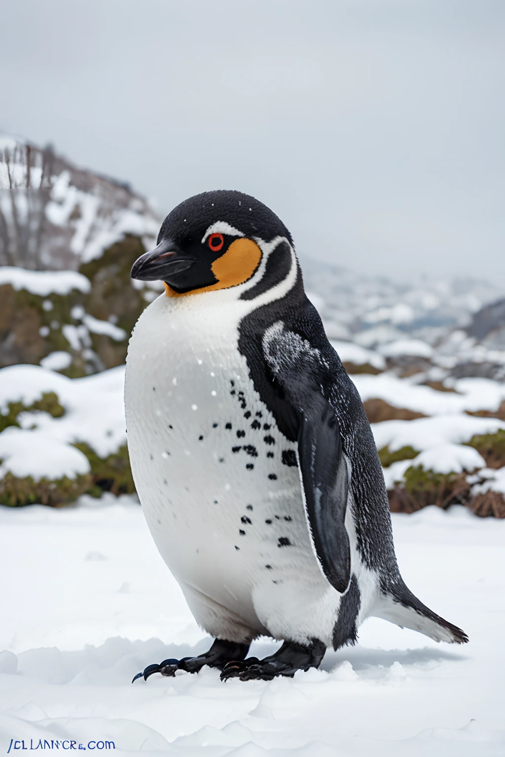 small penguin in the snow