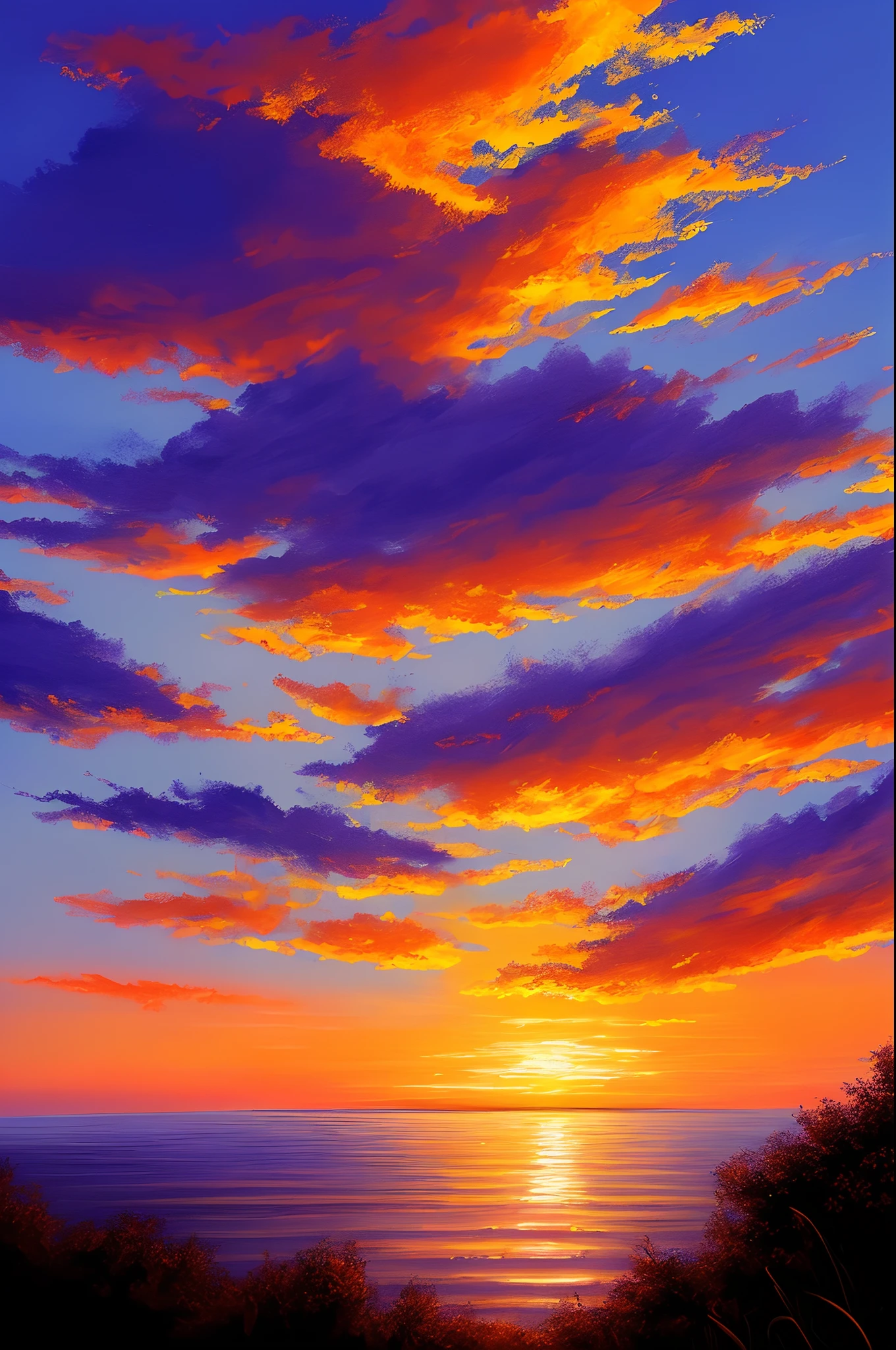 Top Quality Sunset Beautiful Illustration 4k Cloud Painting