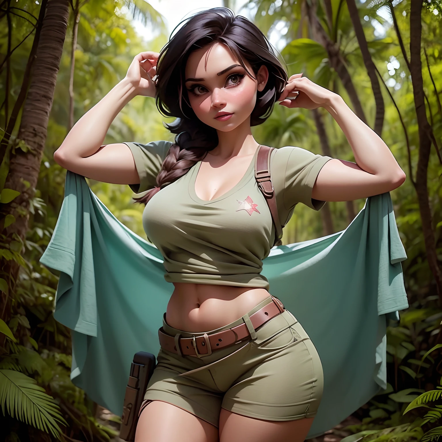 lara croft rupa apertada bunda grande pose sex em uma floresta