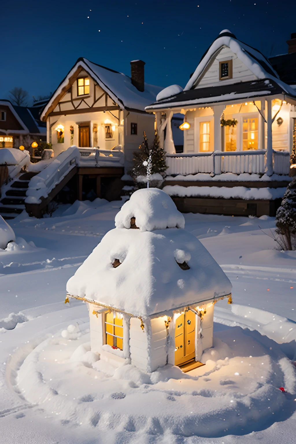 Beautiful White Christmas Village