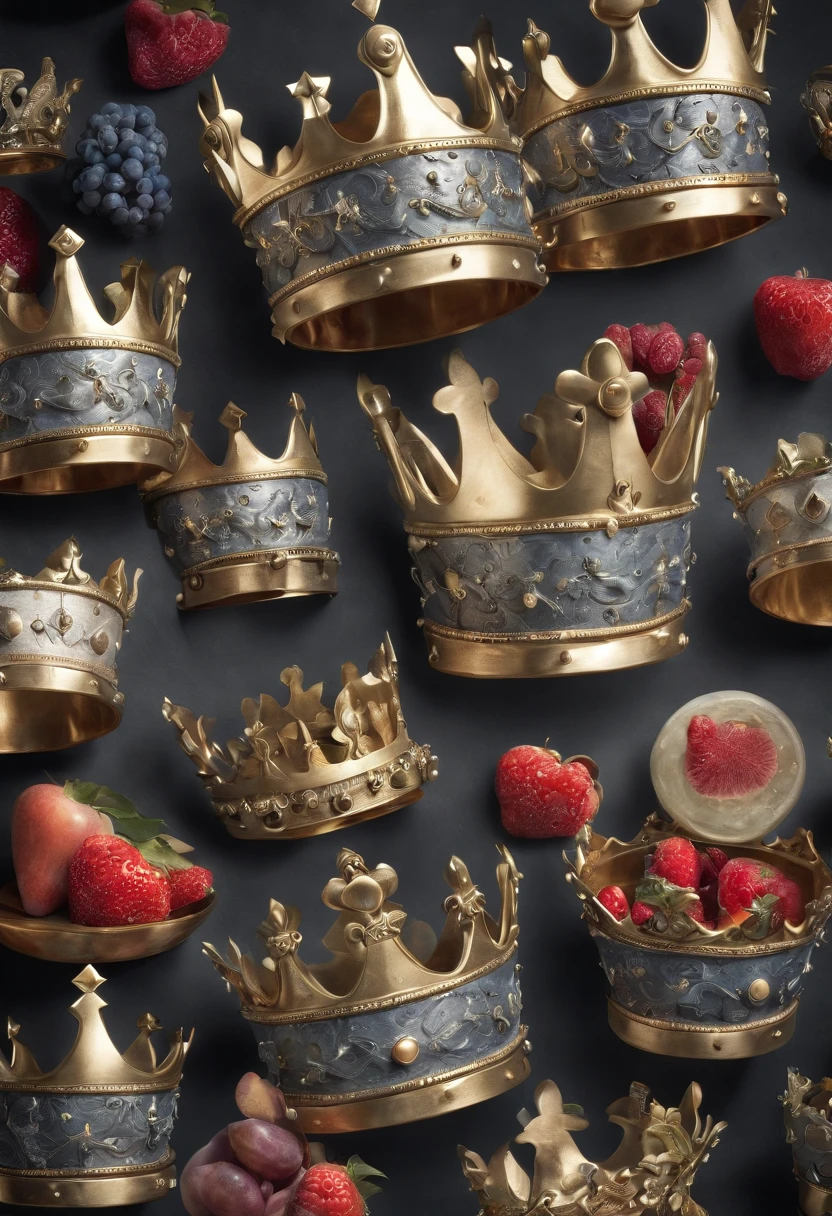 King's Crown, Cinematic, Professional Photography, Studio Lighting, Studio Background, advertising photography, Intricate details, ultra-detailliert, A hyper-realistic, 8K UHD