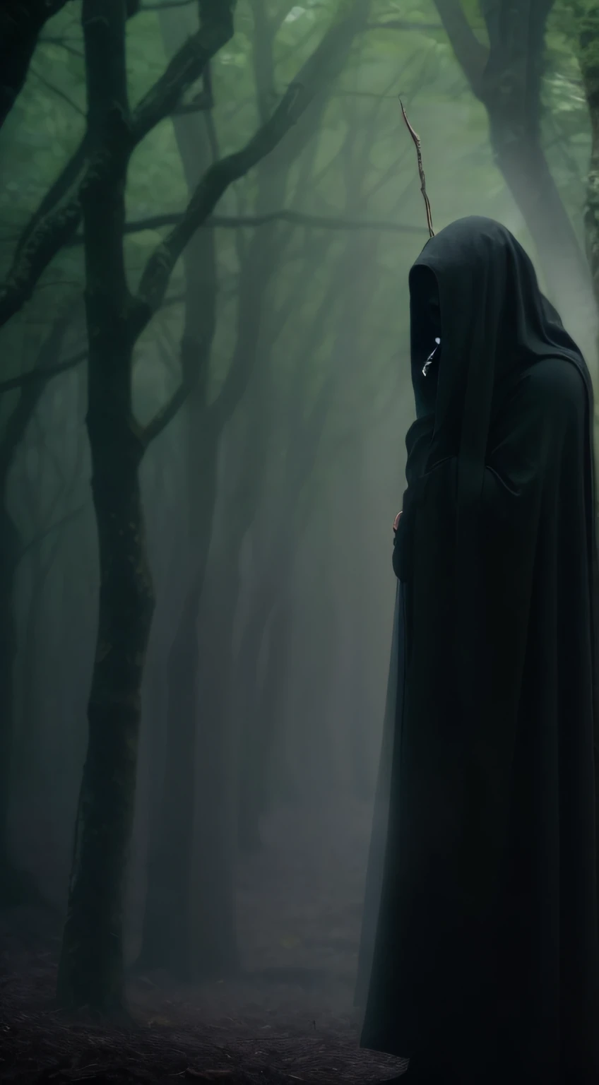 In a dense forest shrouded in fog, The anxious Harry Potter Dementor is a tree々Wander through the labyrinth of. The air is thick with an eerie silence, And the anxiety of the Dementor、It is possible so that they can see over the shoulder, Feeling an inexplicable fear of the unknown. The ethereal texture of DARK wood、It exudes an ominous sense of foreboding, It's like a place out of a fairy tale. The photo is、It captures the feeling of being lost in one's thoughts and feelings, Surrounded by unforgettable beauty that reflects their inner struggles. Photo taken by Elena Petrova with Nikon D850 and 50mm lens, Utilizing natural light and subtle artificial lighting、Create mysterious and emotional scenes. --V 5 --Q 2
