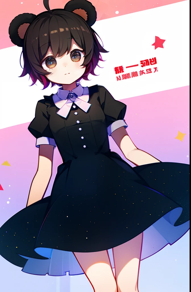 Gender unknown bears、Has bear ears in a cute short dress. short and fluffy hair