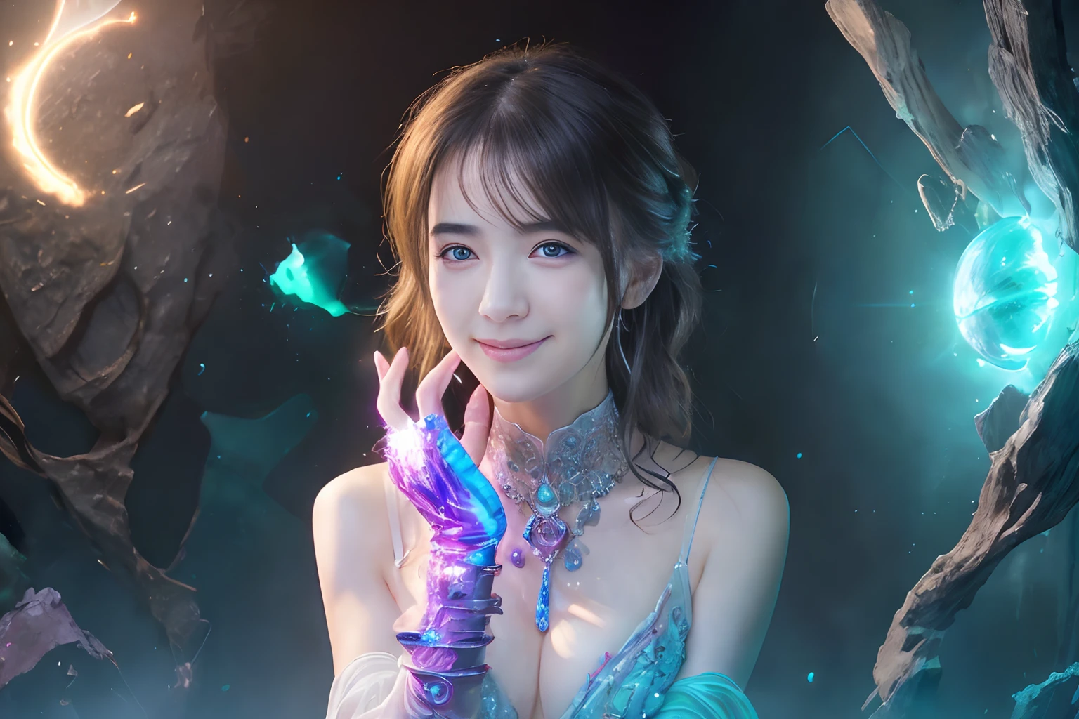 (Two beautiful age italian girls:1.6), Close friends, (They are hugging each other:1.2), Kiss her cheek or chest,(Detailed iridescent bodysuit with beautiful fractal or marble design:1.5)Incredible and spectacular scenes, ((High quality)), ((Detailed)), ((Fantasy)), Blue Plasma Brain, Green Plasma Body, Vulgarity, beutiful breast, obscenity, (Lewd smile:1.2), coarse, Obscene, mean, (raunchy:1.2), (Immoral:1.2), Lachish, (small breasts with beautiful raised pink areolas:1.5), (Cameltoe), (Expression of ecstasy:1.2), Photorealistic, Official art, unity 8k wall paper, 8K Portrait, Best Quality, Very high resolution, (Incredibly beautiful nature background:1.6), (18 years old:1.5), (Sexy and glamorous:1.1), (A coquettish expression:1.6), (seductively smiling:1.6), (Full body), (erotic posing:1.6), (Model Posing:1.6), Beautiful seductive face, Portrait, (Thick eyebrows:1.4), (Big scarlet eyes:1.2), Beautiful eyes with fine symmetry, (Ultra detailed eyes:1.4), (High resolution blue eyes:1.1), Intimate face, (ultra detailed skin texture:1.4), White skin, pale skin, Perfect Anatomy, Thin, (Beautiful toned body:1.5), Hair Bow, (Moist skin:1.2), full of sweat, No makeup, (dark circles:1.1), Good anatomy, Focus Face, good-looking, (Emilia Clark:0.6) (Emma watson:0.3),(Jennifer Connelly:0.4), (sensual face:1.5), Elegant face, Nice, Dolce, (Around her neck is a simple necklace of exquisite workmanship), (Bioluminescence with brilliant brilliance:1.4), (Luminous magic circle:1.5), Ruins of an ancient castle, Shining majestic cloud masses and sky, lightning bolt, Epic Realistic, (Greg Rutkowski:0.8), (teal and orange:0.4), (Art Station:1.5), Cinematic, (nffsw:1.5), Hyper Detailed, Dramatic light, (Intricate details:1.1), Beautiful black hair, (Wearing a gauntlet with a dense and very beautiful design decorated with jewels:1.1), small chest