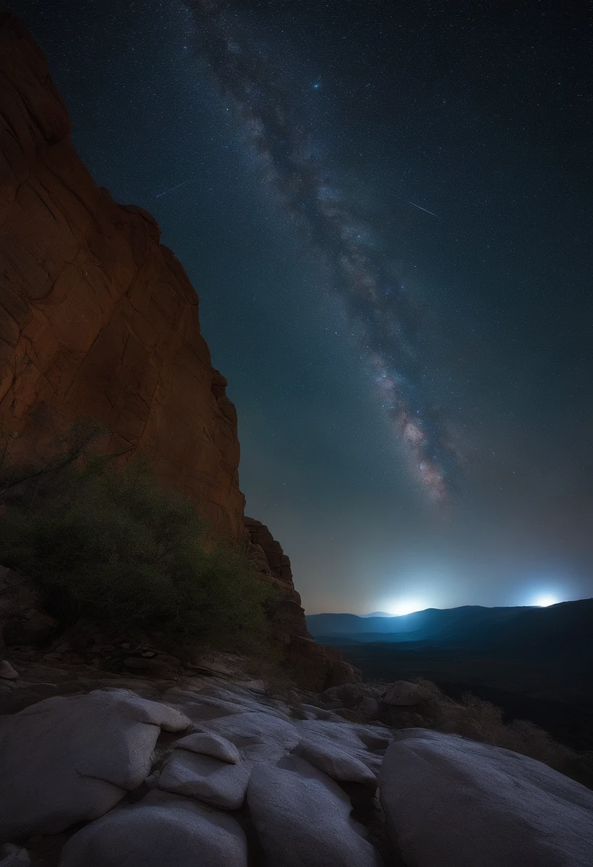 Starry sky with meteors