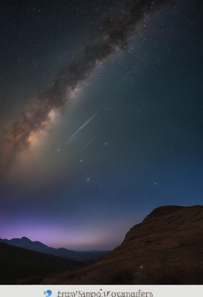 Starry sky with meteors