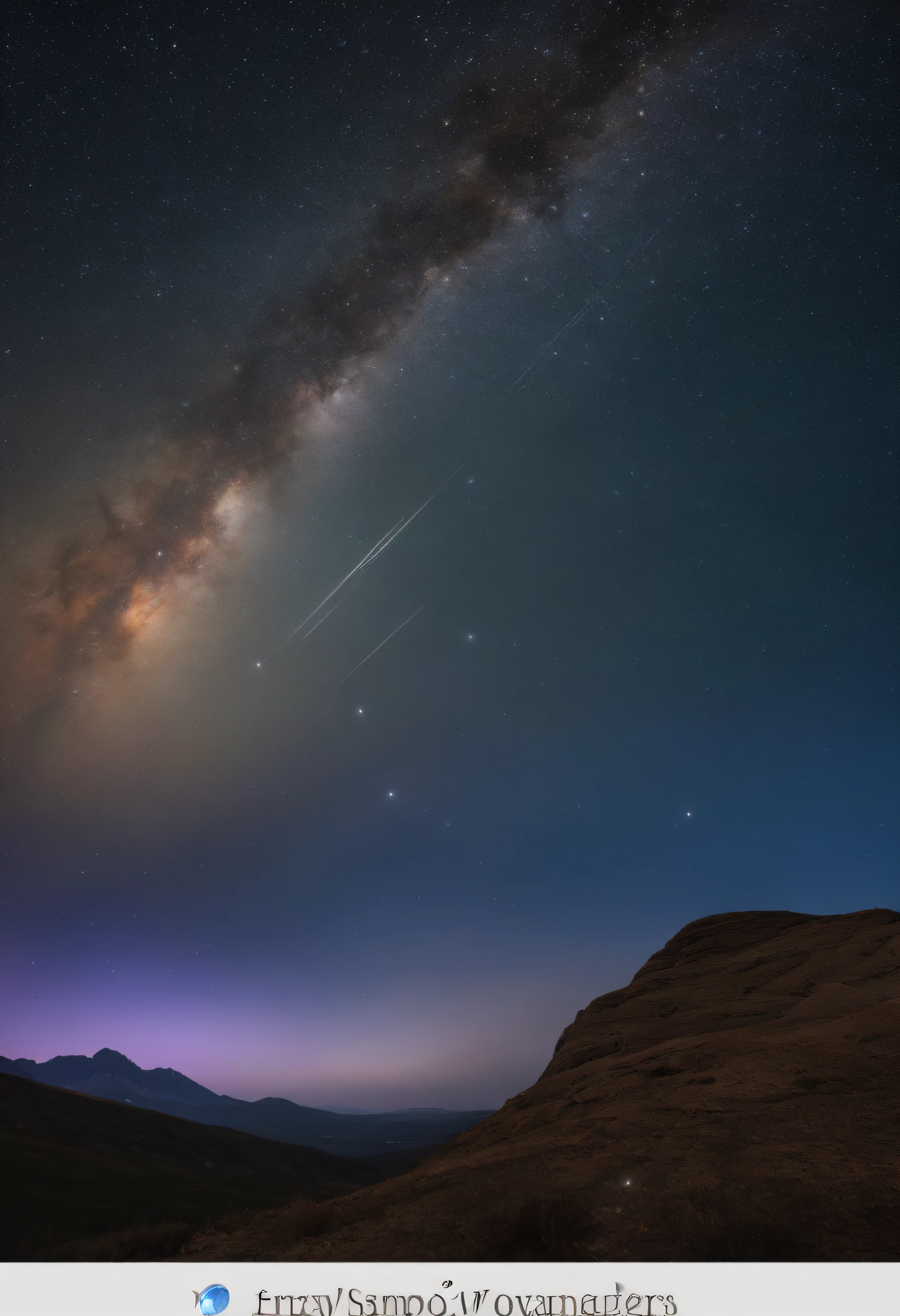 Starry sky with meteors