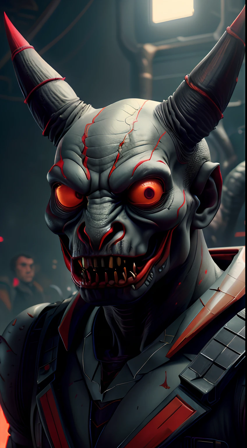 NESStyle Demon, Vivid Colors, High Detail, Cinematic, 8K, Beautiful Details, Realistic, Dark Atmosphere, Concept Art, Seamless, Sharp Focus, Illustration, Faded Background, Trend Art Station, Octane View, Face to Camera (Masterpiece:1.3) (Best Quality:1.2) (High Quality:1.1)