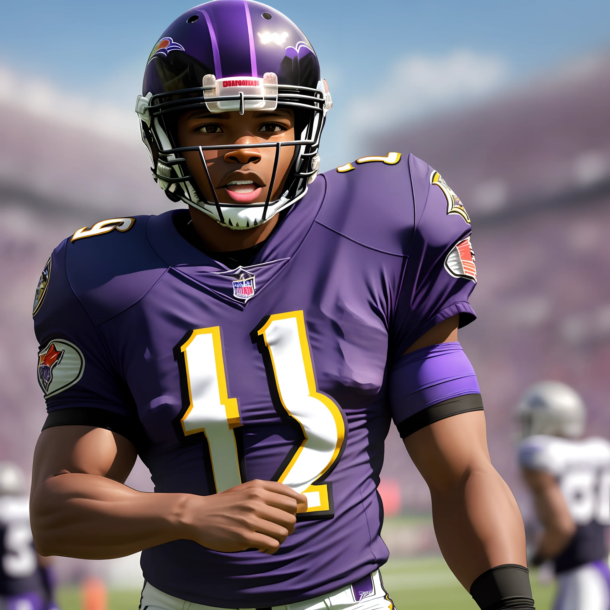 Make Justin Jefferson in a Baltimore Ravens uniform with number 18