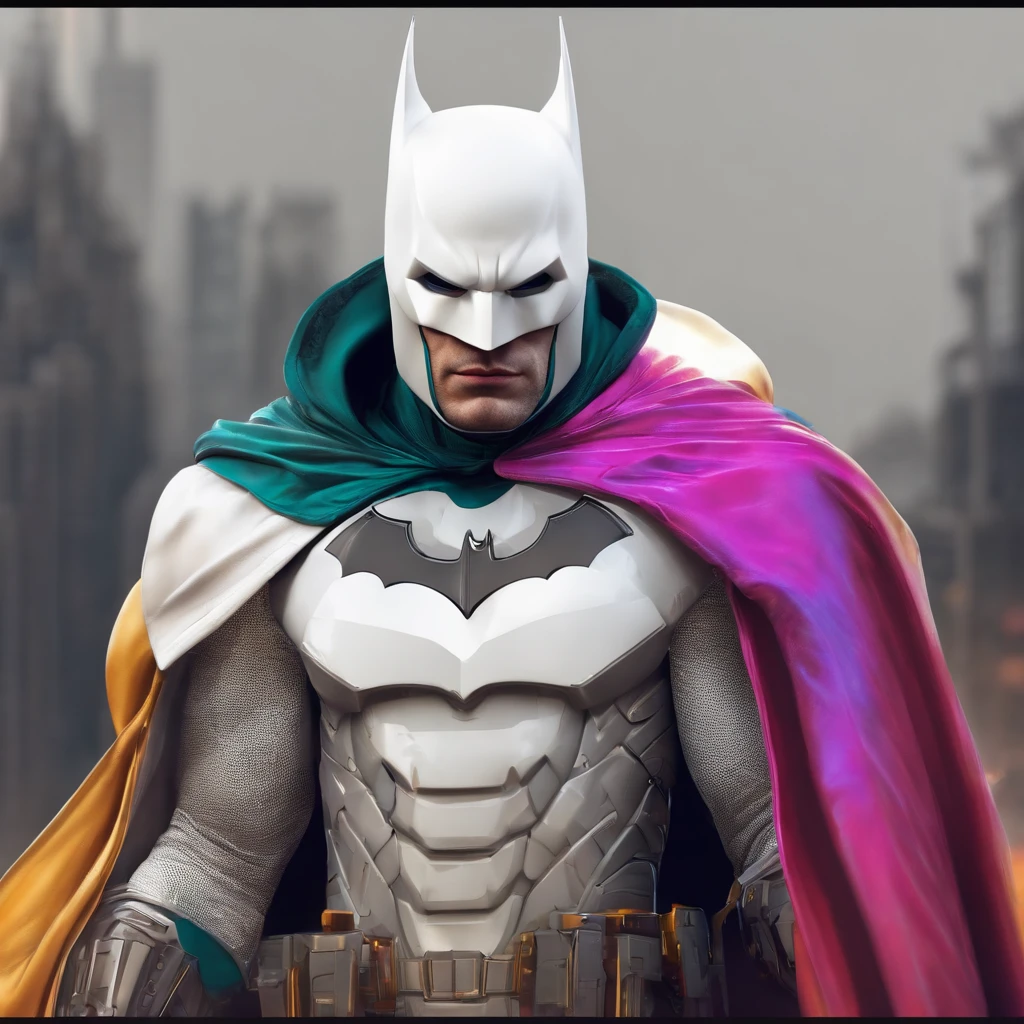 A white Batman in cybernetic suit