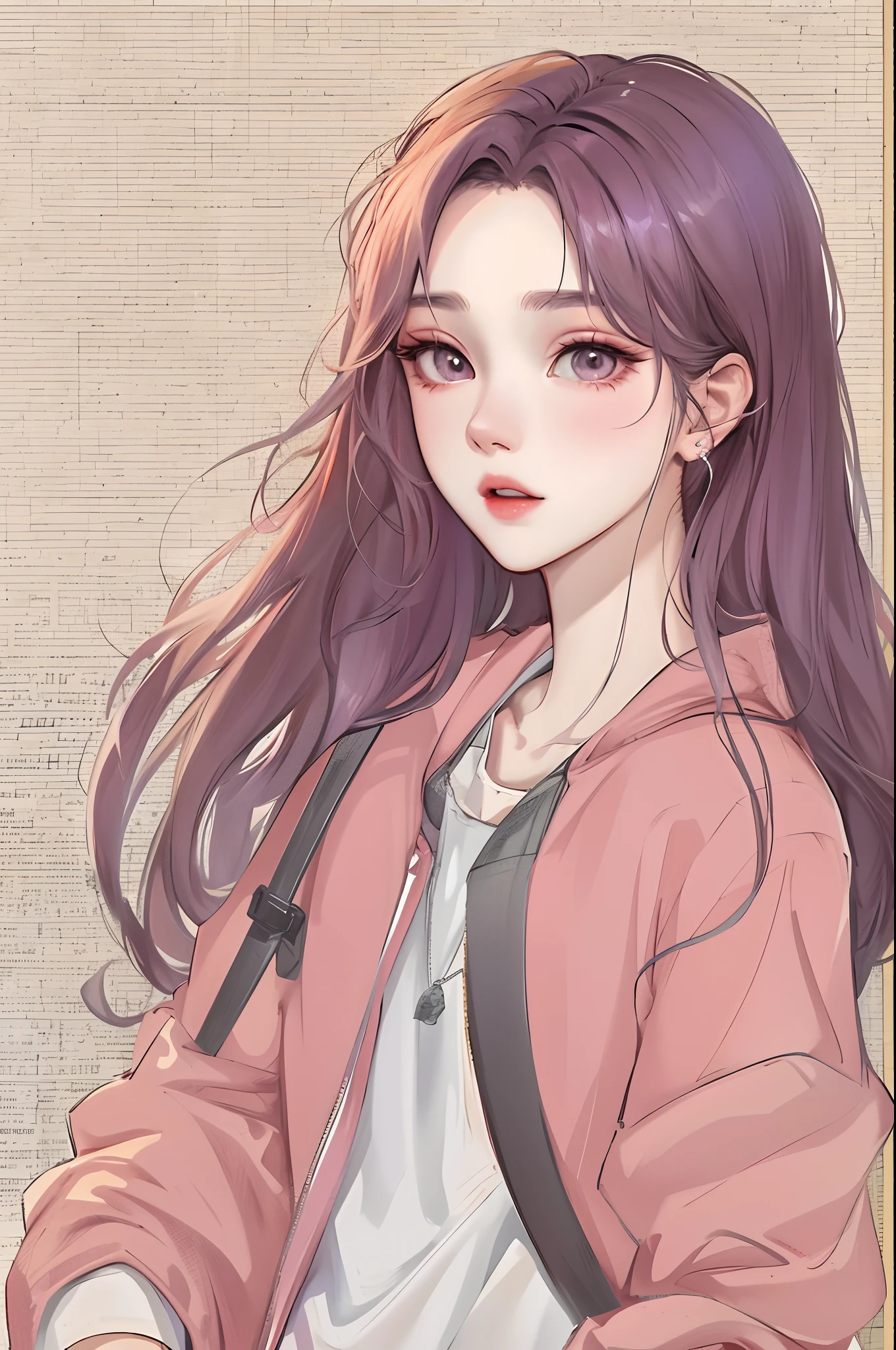 Absurdres, Masterpiece, Best quality, light colors, korean girl from K-pop with Beautiful face , beautiful hair , a character from webtoon, anime eyes, semi casual clothes, masterpiece background, detailed background