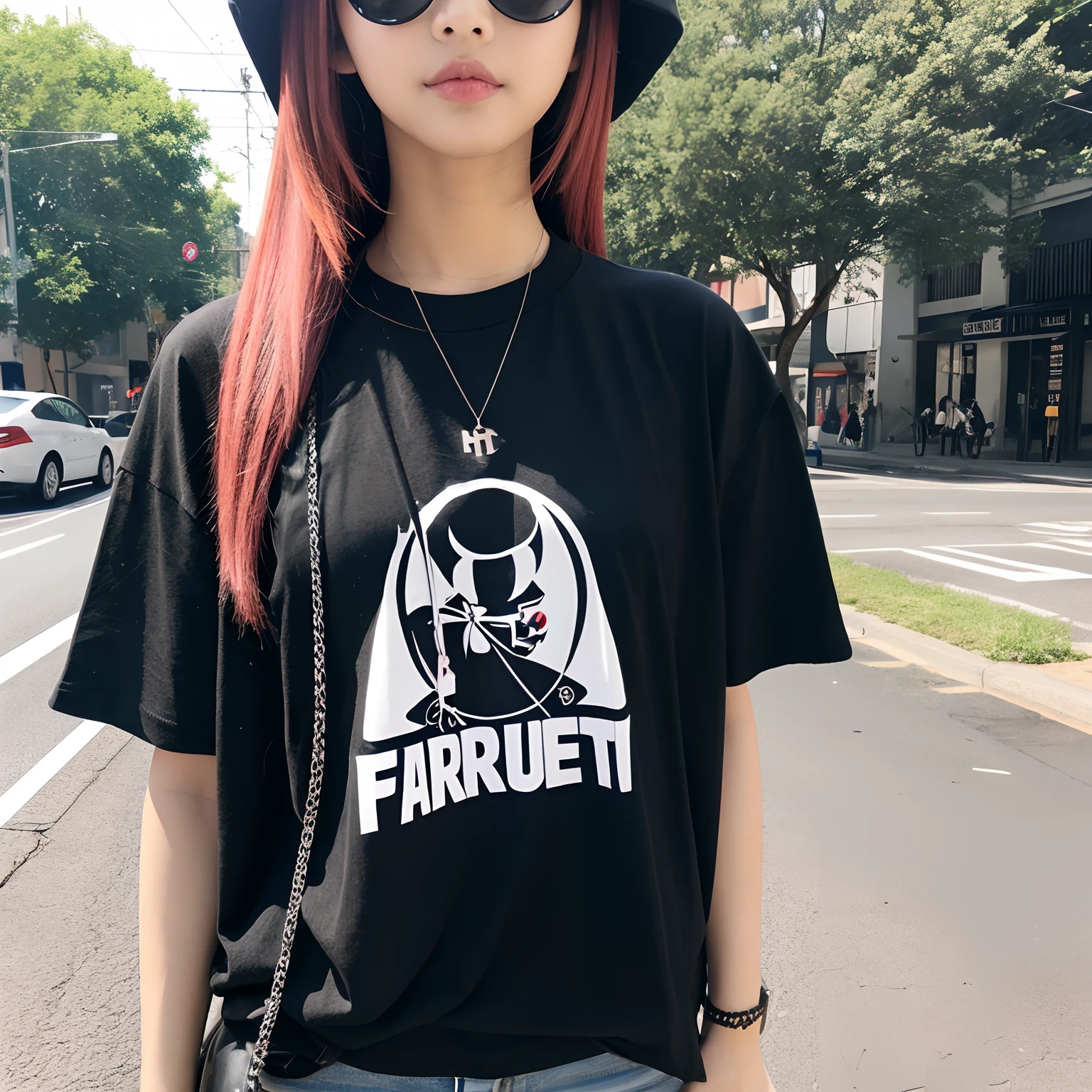 Street fashion Black T-shirt Harajuku