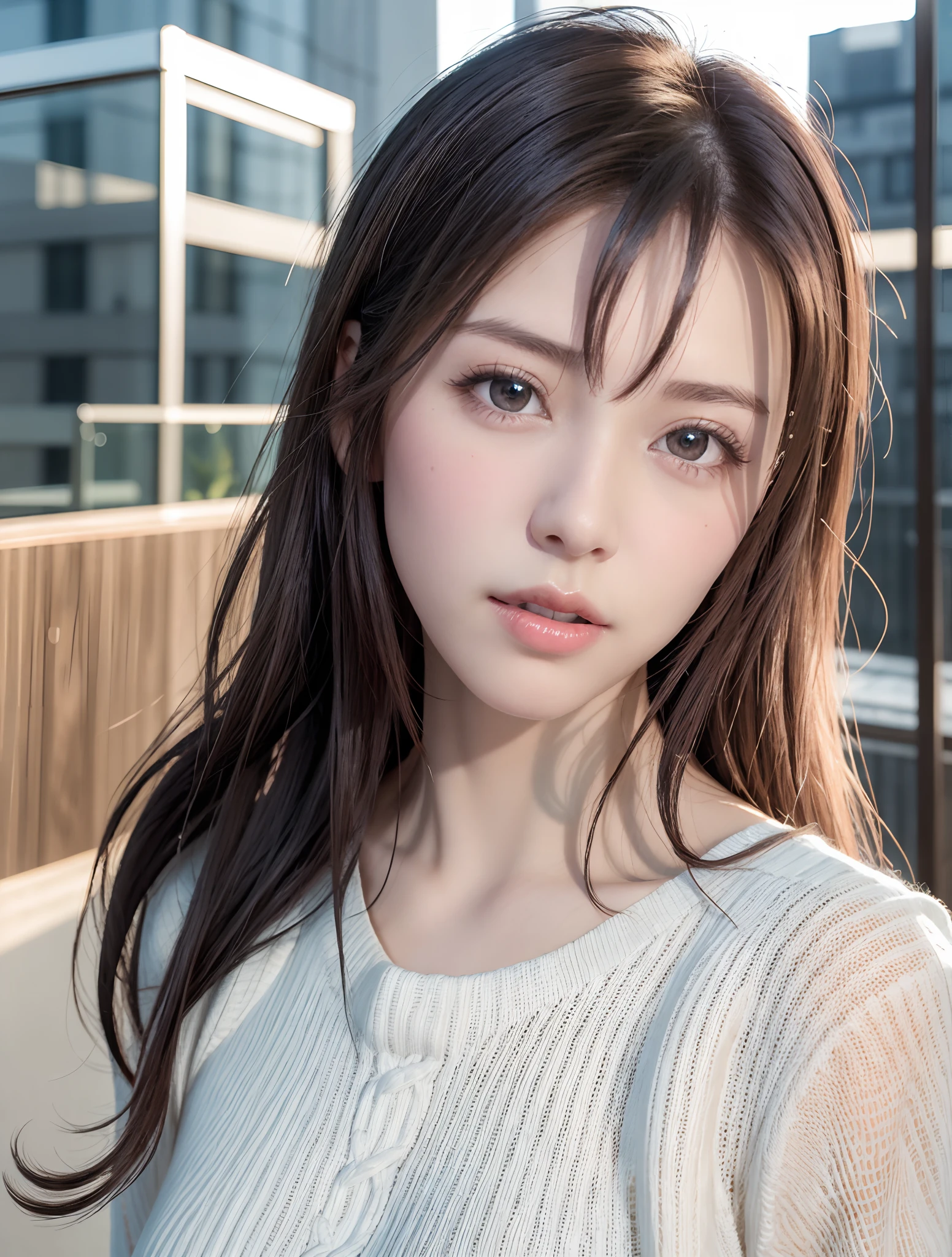 Highest quality, Realistic, Perfect Human Anatomy, Very detailed, Very delicate and beautiful, Raw photo, Professional Lighting, Illumination, Depth of written boundary, Single focus, whole body, Skinny Japanese woman, 30-year-old woman, Brown Hair, Small Head, Beautiful Eyes, True Face, Realistic skin, Fine grain,long hair