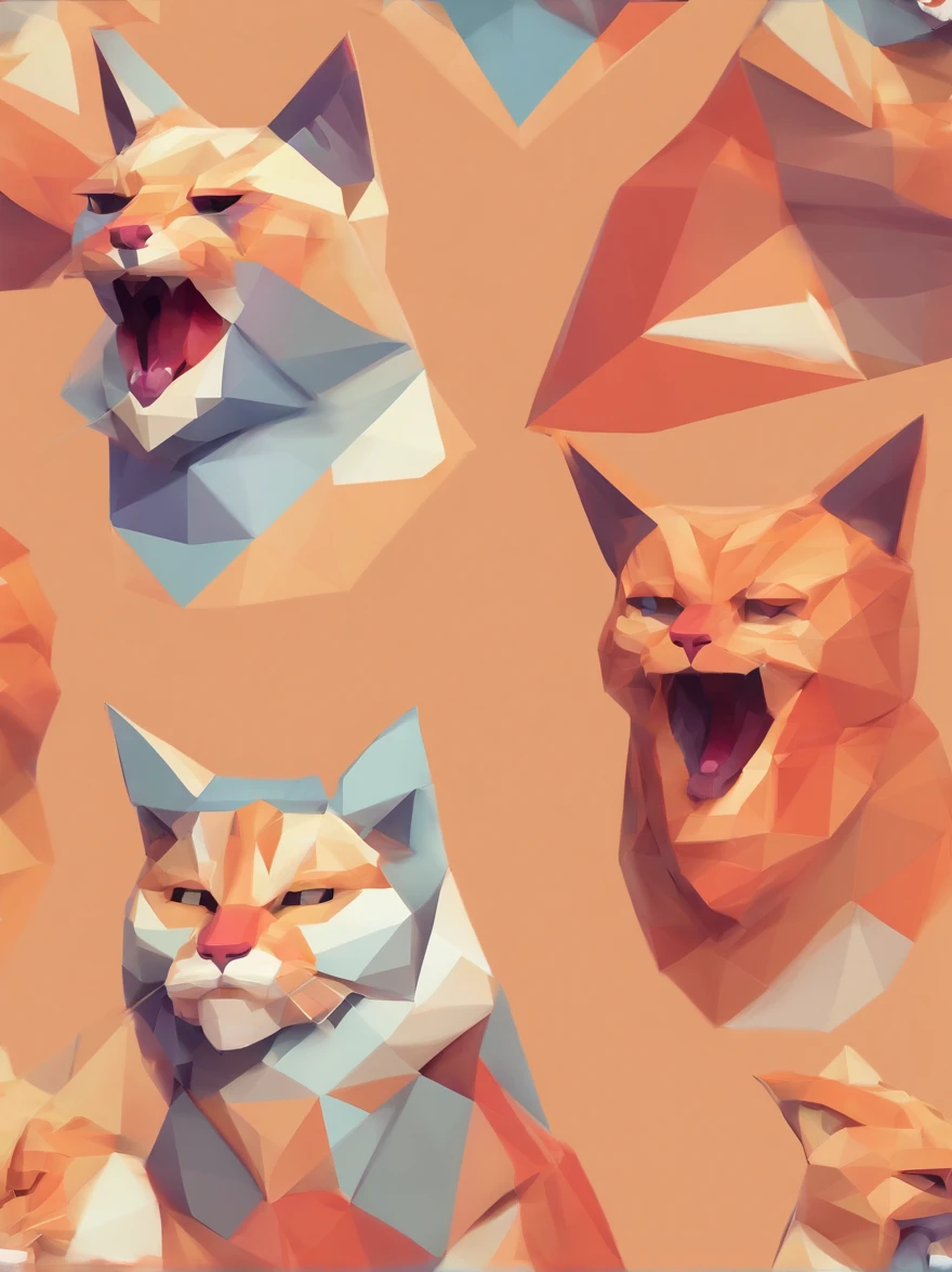 catss,Warm colors,Facing the front