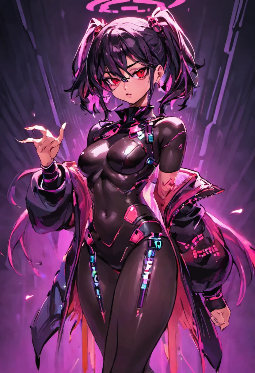 ((piece of master)) ((alta qualidade)) mulher cyberpunk, humana de pele parda-morena mais puxada para preto com cabelo preto encaracolado com liso, mid hair, ((jovem Adulta)), altura de 1,77 metros, nariz um pouco pontudo, half-fleshy lips, bem musculosa no corpo todo, ((pointed jaw)) e seios empinados e bunda empinadas, Wearing red glasses, beautifully designed hands, (cyberpunk: 1.2), , usando um vestido de gala preto com detalhes vermelhos bem elegante, Wearing white tights, bochechas de bunda, corpo perfeito, Super Detalhe, Detalhes altos, alta qualidade, premiados, melhor qualidade, alta resolução, 8k, corpo todo, olhando confiante pra frente, sorrindo meigo, ((anatomicamente correto)), pele texturizada ,morena, suada, noite, Um olhar detalhado, Olhos bonitos,Espalhe e segure as pernas,pernas detalhadas,Hachimaki,Holding the sword with both hands, coxas grossa torneadas, bunda grande Perfeita, (alta qualidade), (realismo), belas sombras, volumeric lighting, espalhamento subsuperficial, good proportions, tom de pele escuro, ombros nus, aprimoramento de detalhes, sardas no rosto, fierce expression, medieval, best anatomy, corpo todo