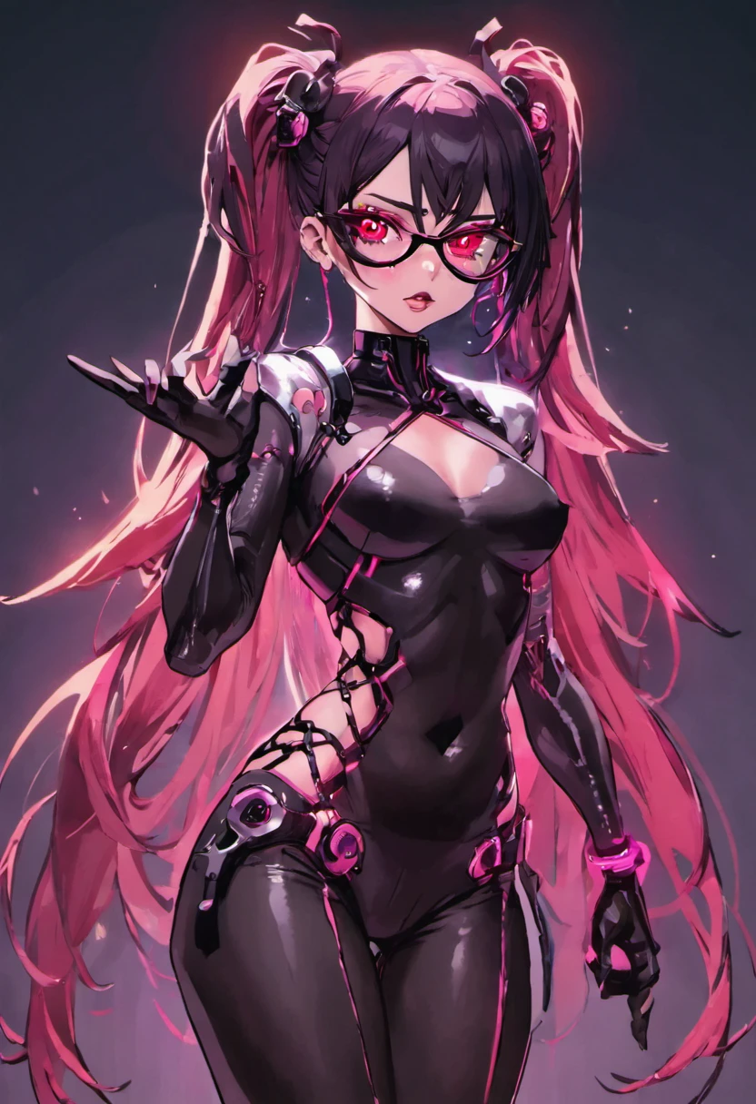 ((piece of master)) ((alta qualidade)) mulher cyberpunk, humana de pele parda-morena mais puxada para preto com cabelo preto encaracolado com liso, mid hair, ((jovem Adulta)), altura de 1,77 metros, nariz um pouco pontudo, half-fleshy lips, bem musculosa no corpo todo, ((pointed jaw)) e seios empinados e bunda empinadas, Wearing red glasses, beautifully designed hands, (cyberpunk: 1.2), , usando um vestido de gala preto com detalhes vermelhos bem elegante, Wearing white tights, bochechas de bunda, corpo perfeito, Super Detalhe, Detalhes altos, alta qualidade, premiados, melhor qualidade, alta resolução, 8k, corpo todo, olhando confiante pra frente, sorrindo meigo, ((anatomicamente correto)), pele texturizada ,morena, suada, noite, Um olhar detalhado, Olhos bonitos,Espalhe e segure as pernas,pernas detalhadas,Hachimaki,Holding the sword with both hands, coxas grossa torneadas, bunda grande Perfeita, (alta qualidade), (realismo), belas sombras, volumeric lighting, espalhamento subsuperficial, good proportions, tom de pele escuro, ombros nus, aprimoramento de detalhes, sardas no rosto, fierce expression, medieval, best anatomy, corpo todo