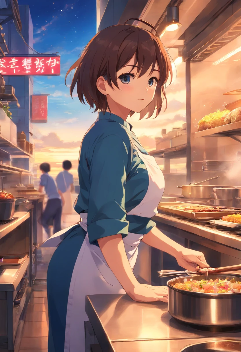 chef-d&#39;work, beste-Qualit, film encore, 1 fille, fille nuage, fille nue, flottant dans le ciel, gros plan, lumineux, joyeux, soft and warm lighting, coucher de soleil, (Sparks : 0,7)