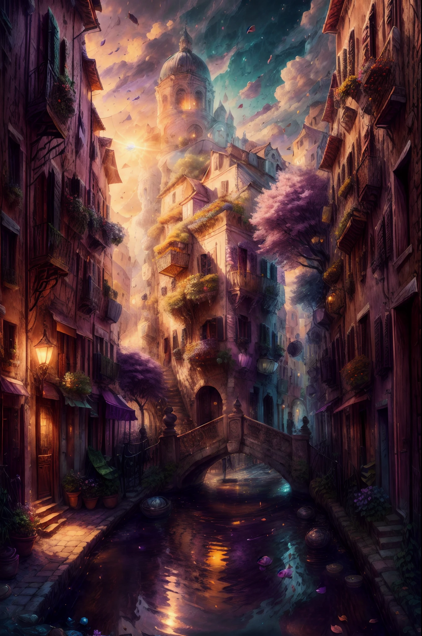 (best quality,4k,highres,masterpiece:1.2),ultra-detailed,(realistic,photorealistic,photo-realistic:1.37),anime style,portraits,Italian girl,wind control:1.1,purple eyes,light brown medium hair,green and black sleeveless clothes,jacket,Italy,scenery,flower garden,breezy atmosphere,blue sky,twinkling stars,ancient architecture,romantic ambiance,vibrant colors,brilliant sunlight,lively shadows,warm sunset light,crispy air,leaves rustling in the wind,playful wind gusts,ethereal energy,expressive facial features,twinkling eyes,faint blush,confident smile,graceful posture,dynamic wind motion,serene expression,streets of Italy,quaint village,picturesque buildings,cozy cafes,historical landmarks,bustling marketplace,intimate alleys,majestic fountains,artistically painted walls,bright colors,patterned tiles,floral decorations,delicious gelato,canals,romantic gondola ride