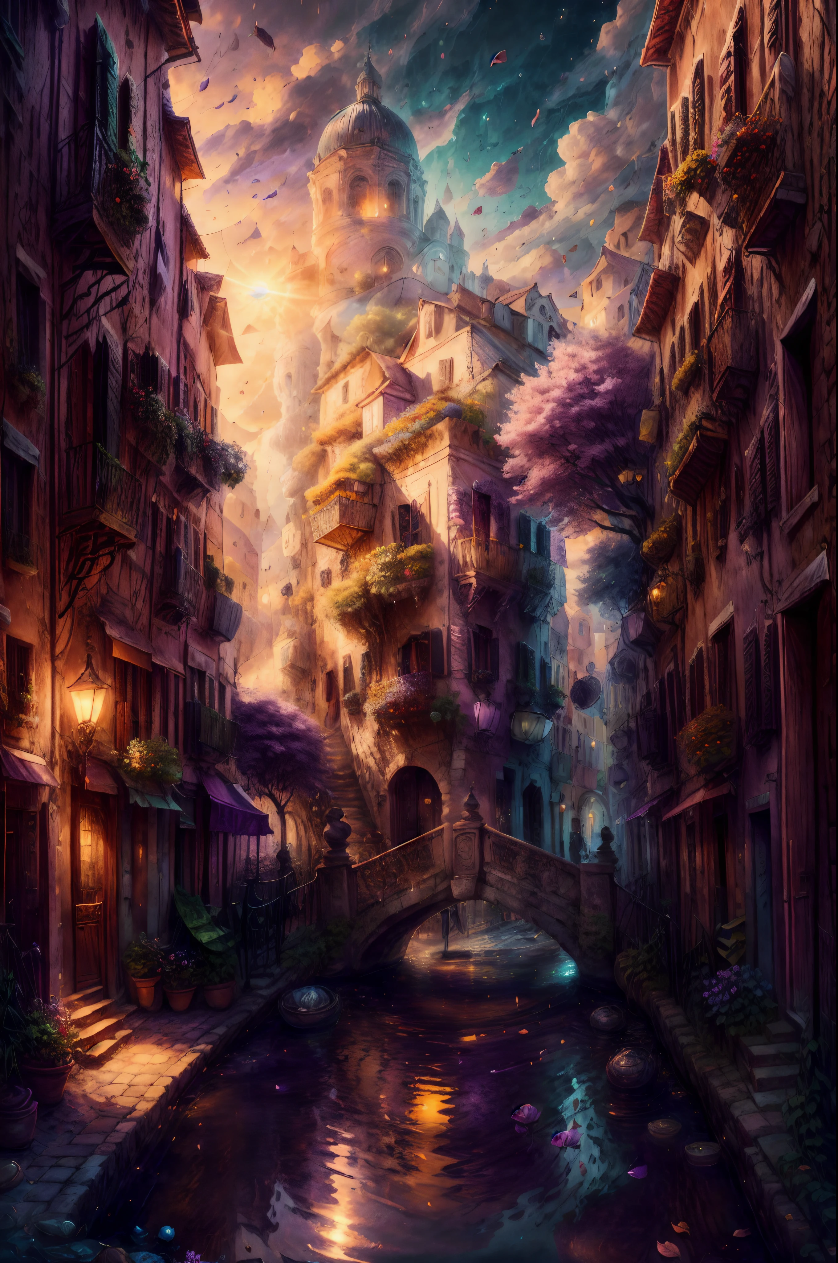 (best quality,4k,highres,masterpiece:1.2),ultra-detailed,(realistic,photorealistic,photo-realistic:1.37),anime style,portraits,Italian girl,wind control:1.1,purple eyes,light brown medium hair,green and black sleeveless clothes,jacket,Italy,scenery,flower garden,breezy atmosphere,blue sky,twinkling stars,ancient architecture,romantic ambiance,vibrant colors,brilliant sunlight,lively shadows,warm sunset light,crispy air,leaves rustling in the wind,playful wind gusts,ethereal energy,expressive facial features,twinkling eyes,faint blush,confident smile,graceful posture,dynamic wind motion,serene expression,streets of Italy,quaint village,picturesque buildings,cozy cafes,historical landmarks,bustling marketplace,intimate alleys,majestic fountains,artistically painted walls,bright colors,patterned tiles,floral decorations,delicious gelato,canals,romantic gondola ride