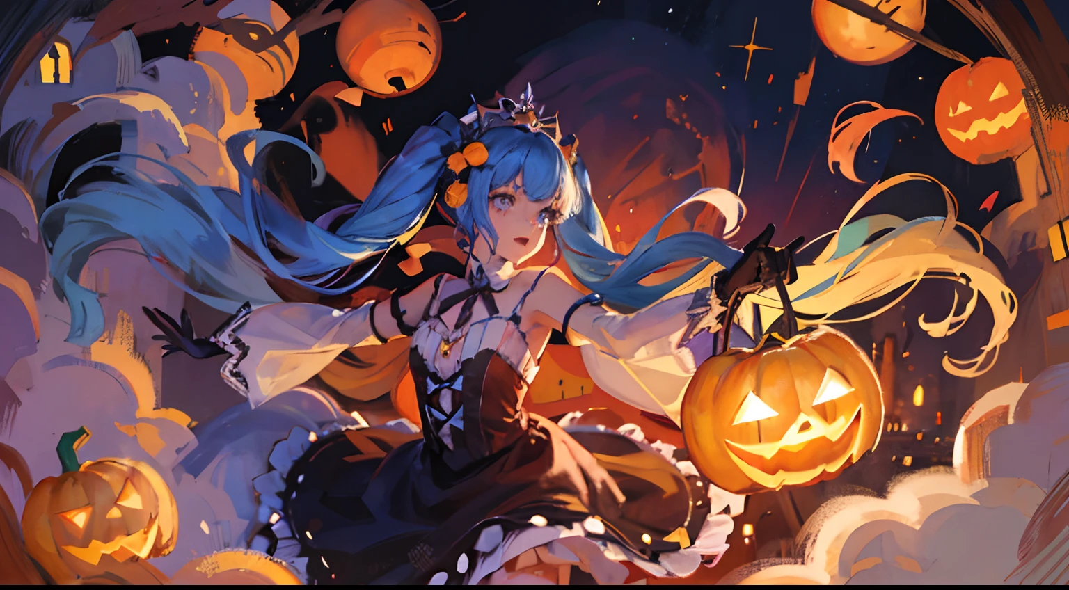 Dawn of the Moonlit Night
Let's celebrate together tonight, There will be a parade
Let's have a celebratory trick-or-treat together
Tonight, Anybody、You can be someone you don't know with anyone else
Go out in a different style
The bustling city is noisy、They are marching in large numbers
I'll buy you a snack, Right?
Assorted orange sweets
Let's cast a spell
Be who you want to be
The Worst Monsters!
The Worst Monsters!
Let's pull back the curtain on what I've been hiding
I can't see your face, So it's okay to let go, Good night
Very Happy Halloween
Very Happy Halloween
Very Happy Halloween
Blend in with the city that never sleeps