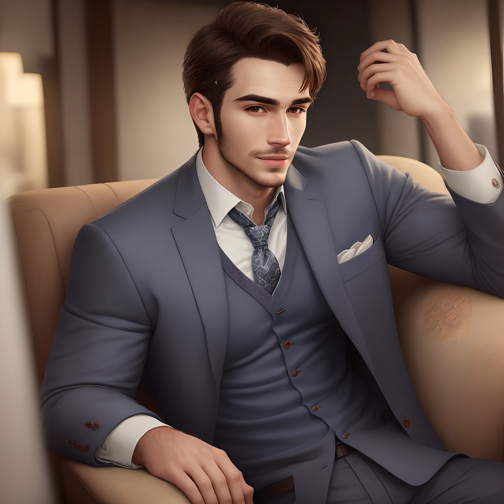 A realistic man who looks handsome